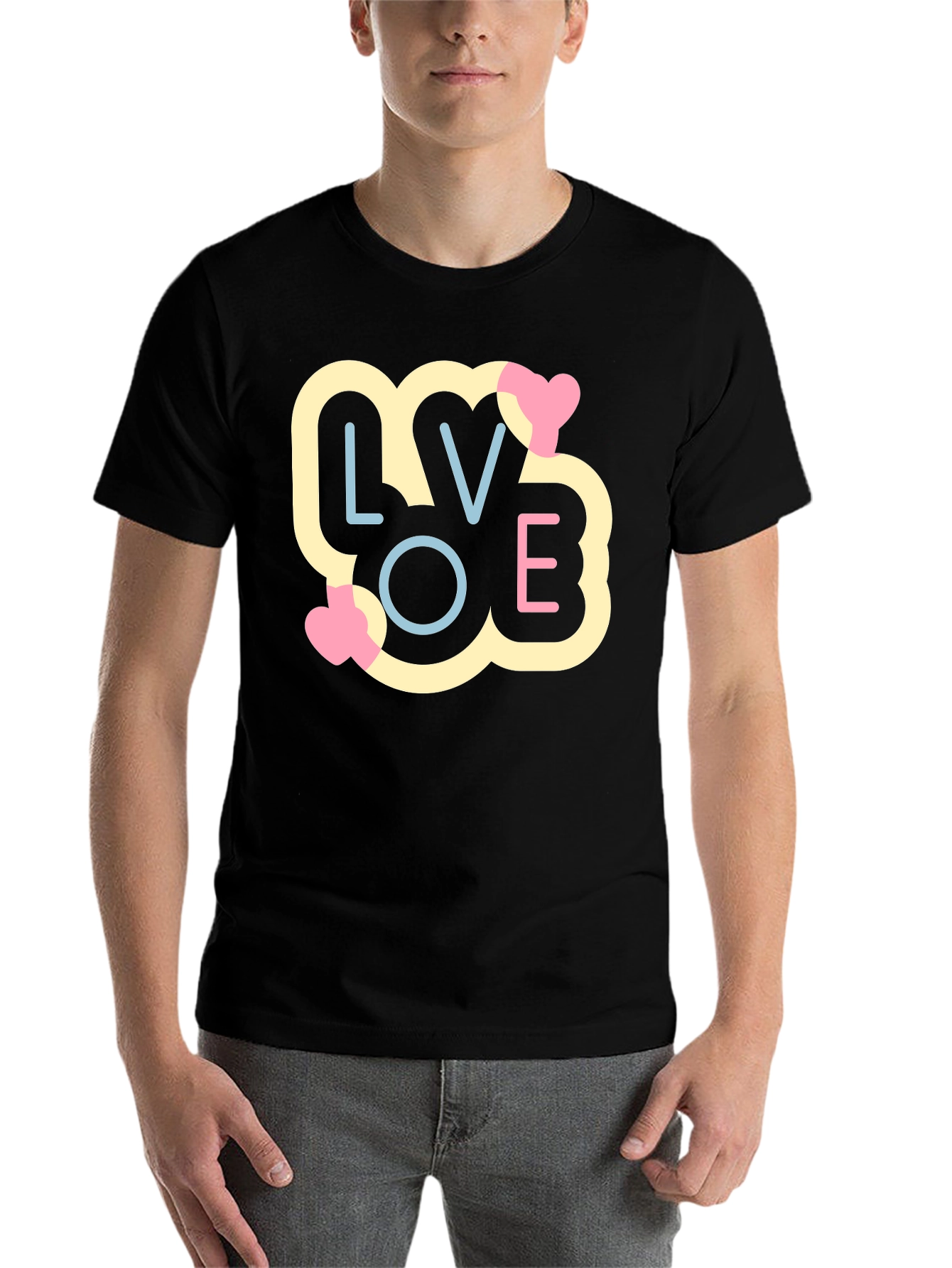 Black Love Graphic Tee - Soft Cotton Blend - Stylish Casual Wear view 7