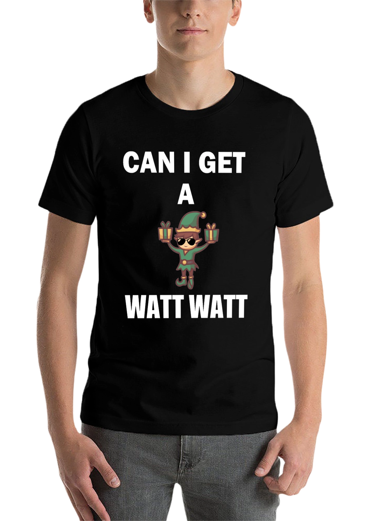 Black Can I Get A Watt Watt T-Shirt view 7