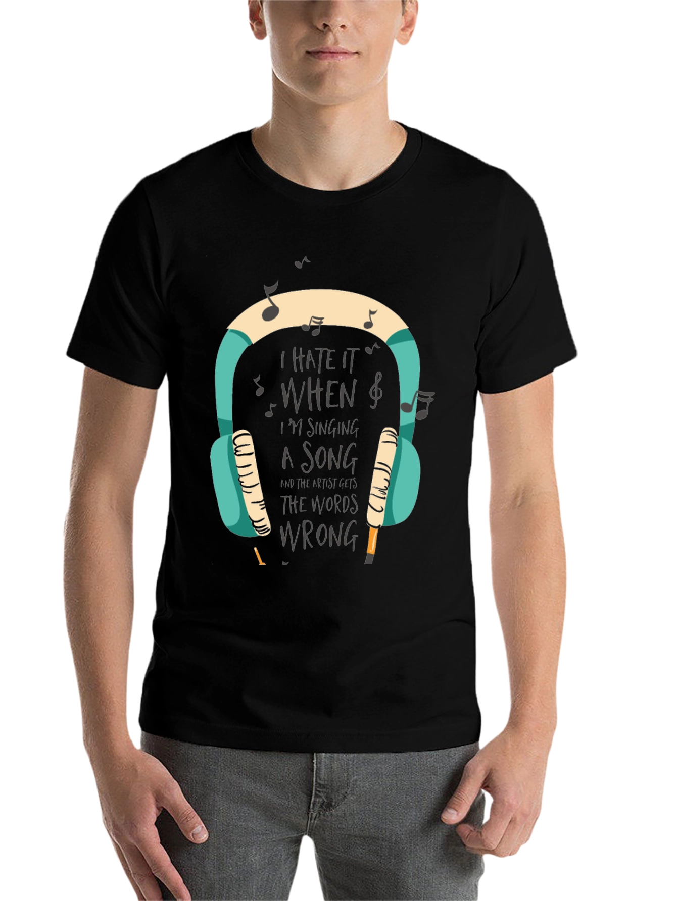 Black I Hate It When I'm Singing T-Shirt view 7