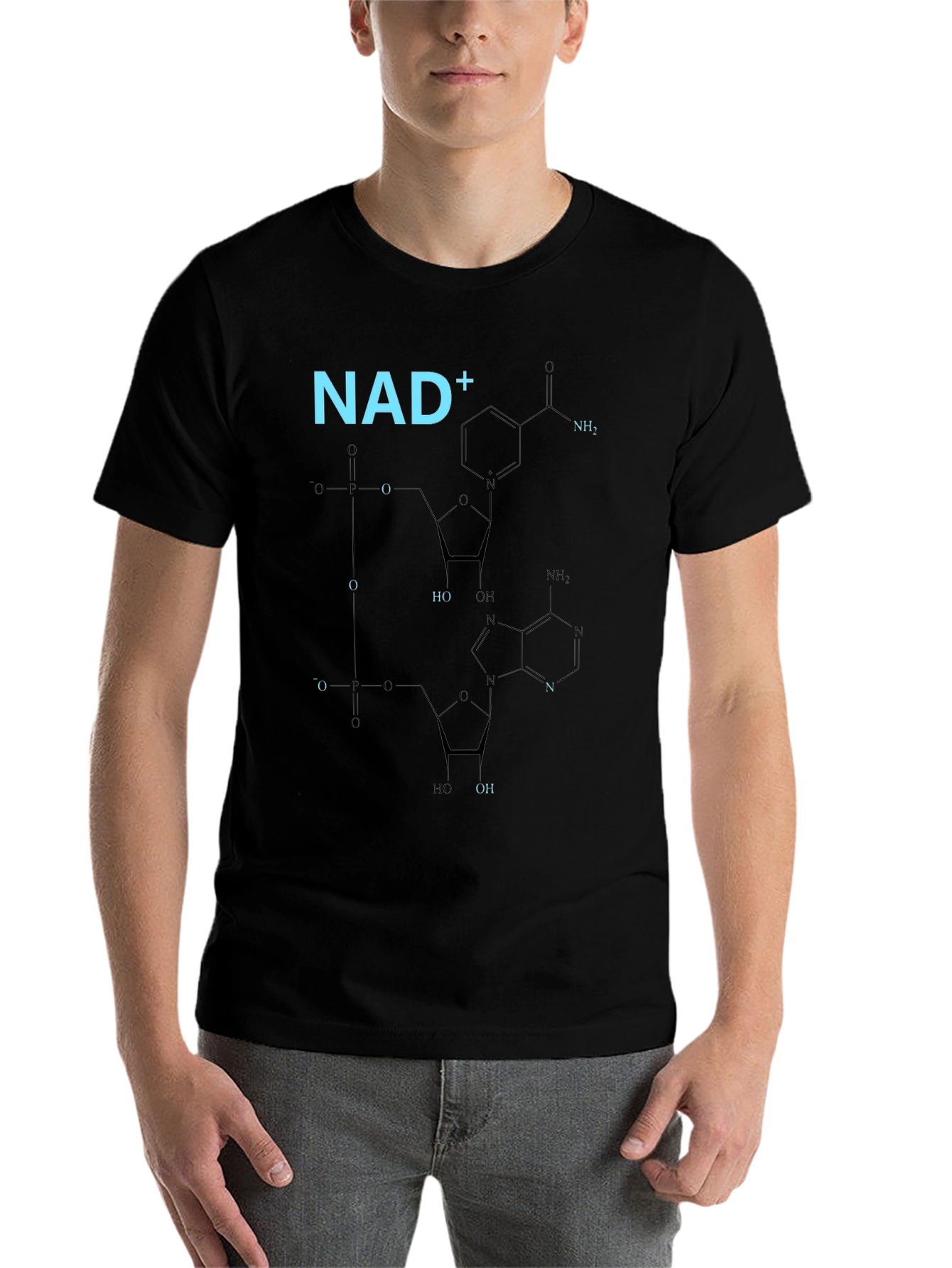 Black NAD+ Molecule T-Shirt - Science Fashion view 7