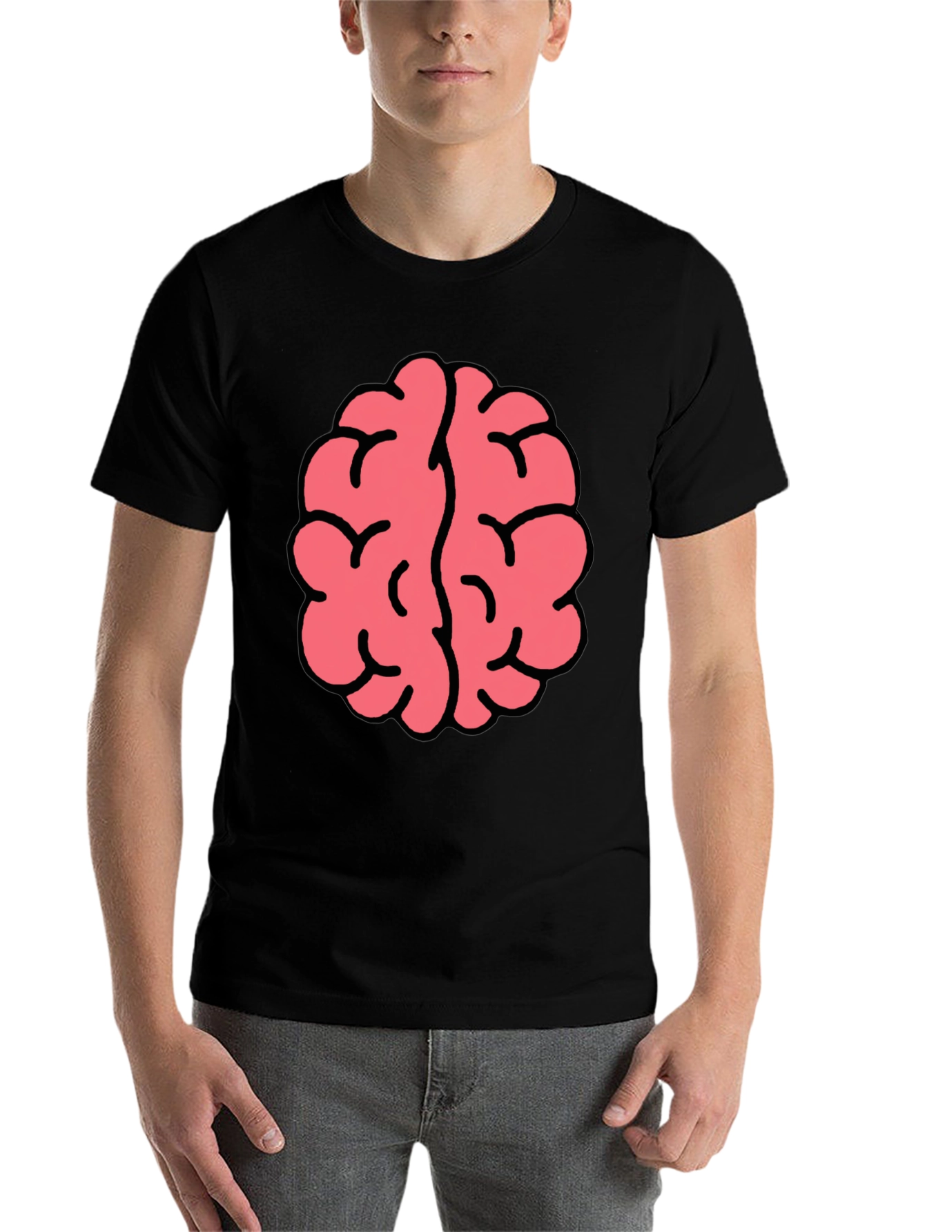 Black Brain Graphic Tee - Black Cotton Blend view 7