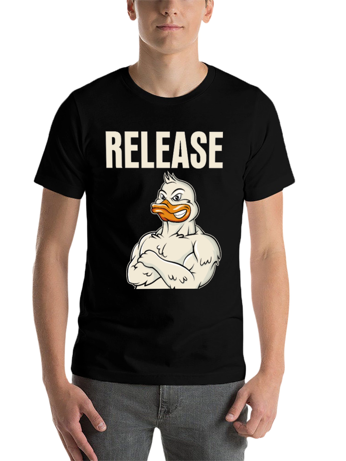 Black Release Duck T-Shirt - Funny Workout Tee view 7