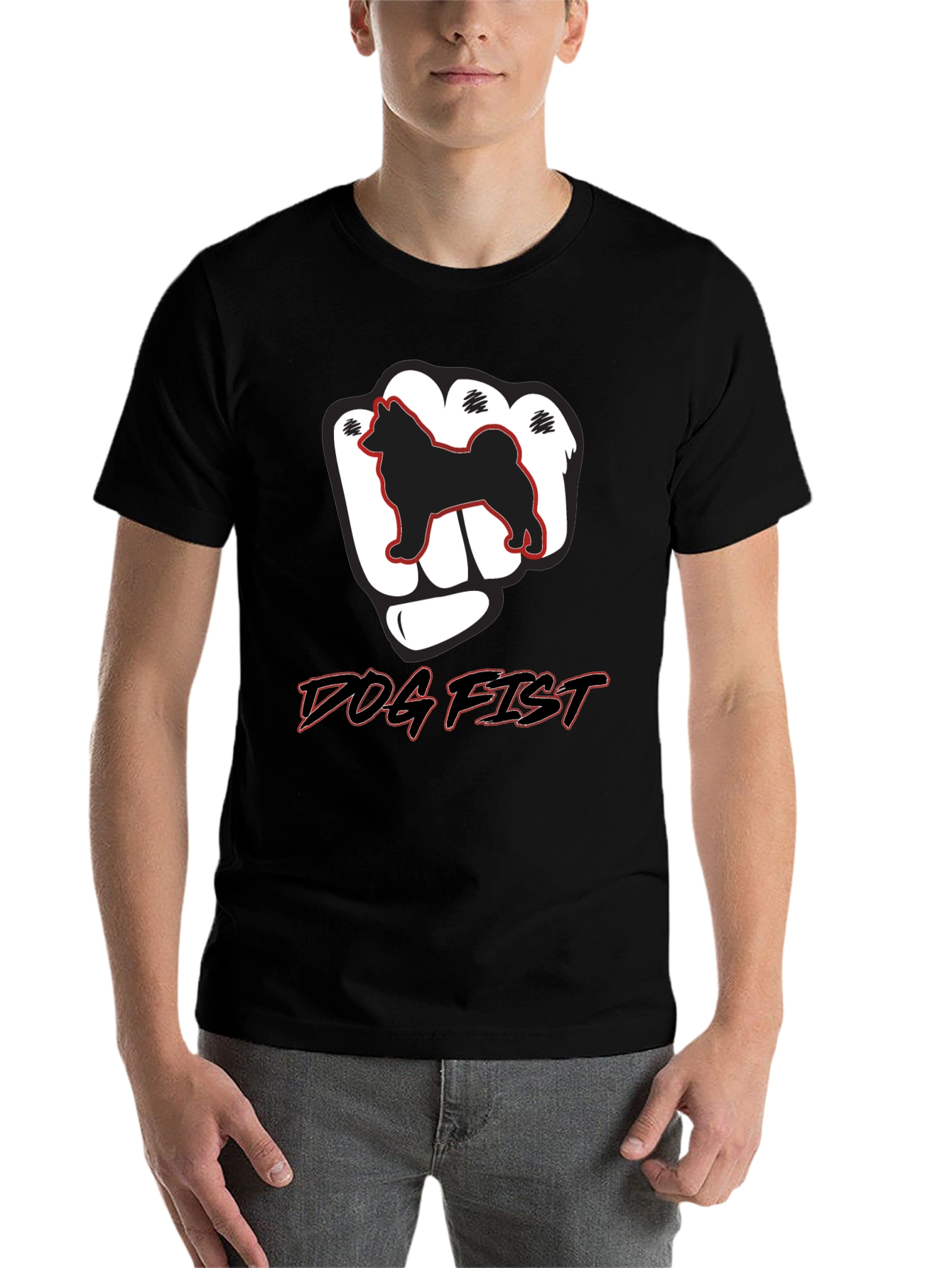 Black Dog Fist Graphic Tee - Men's Black T-Shirt view 7