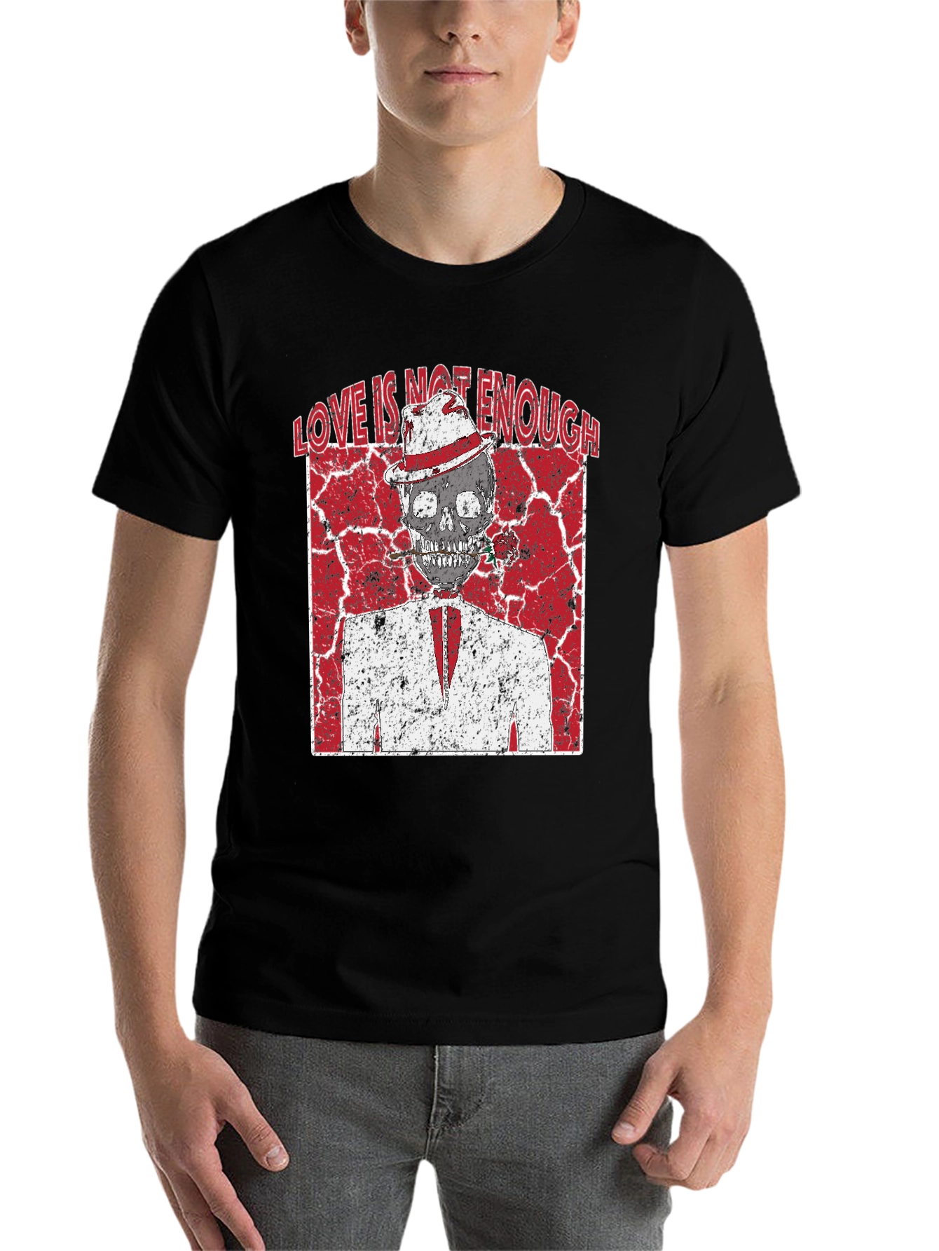 Love is Not Enough T-Shirt Skeleton Graphic Tee - 7