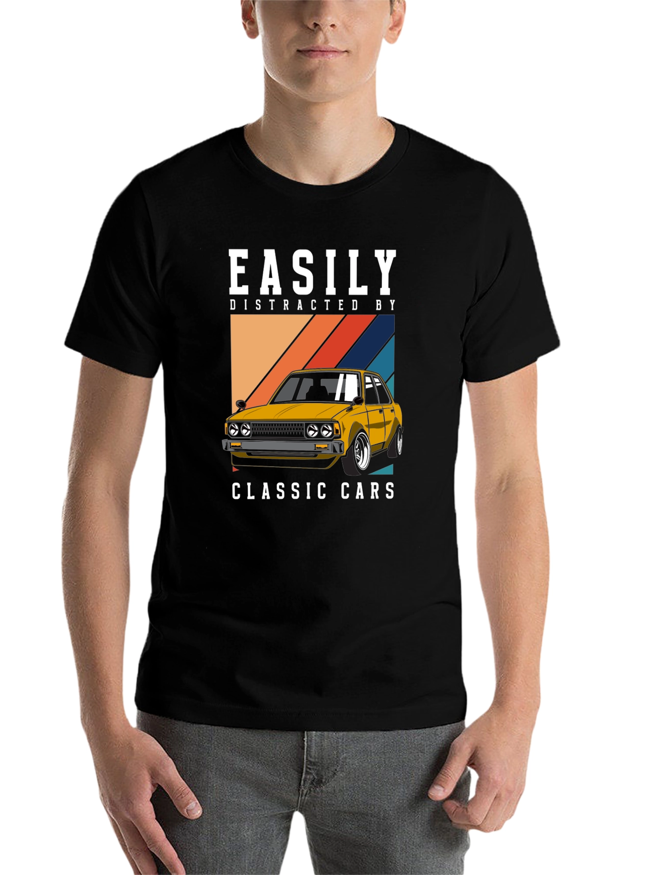 Easily Distracted Classic Cars Graphic Tee - 7