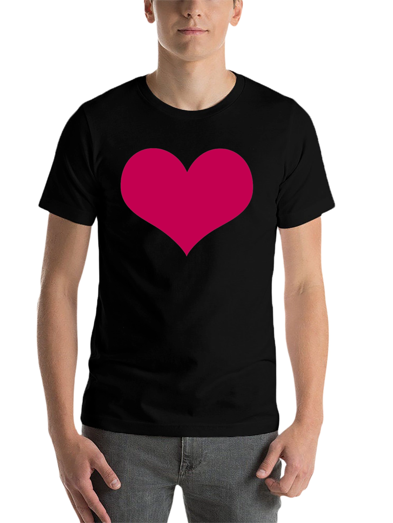 Black Heart Graphic Black T-Shirt Casual Wear view 7