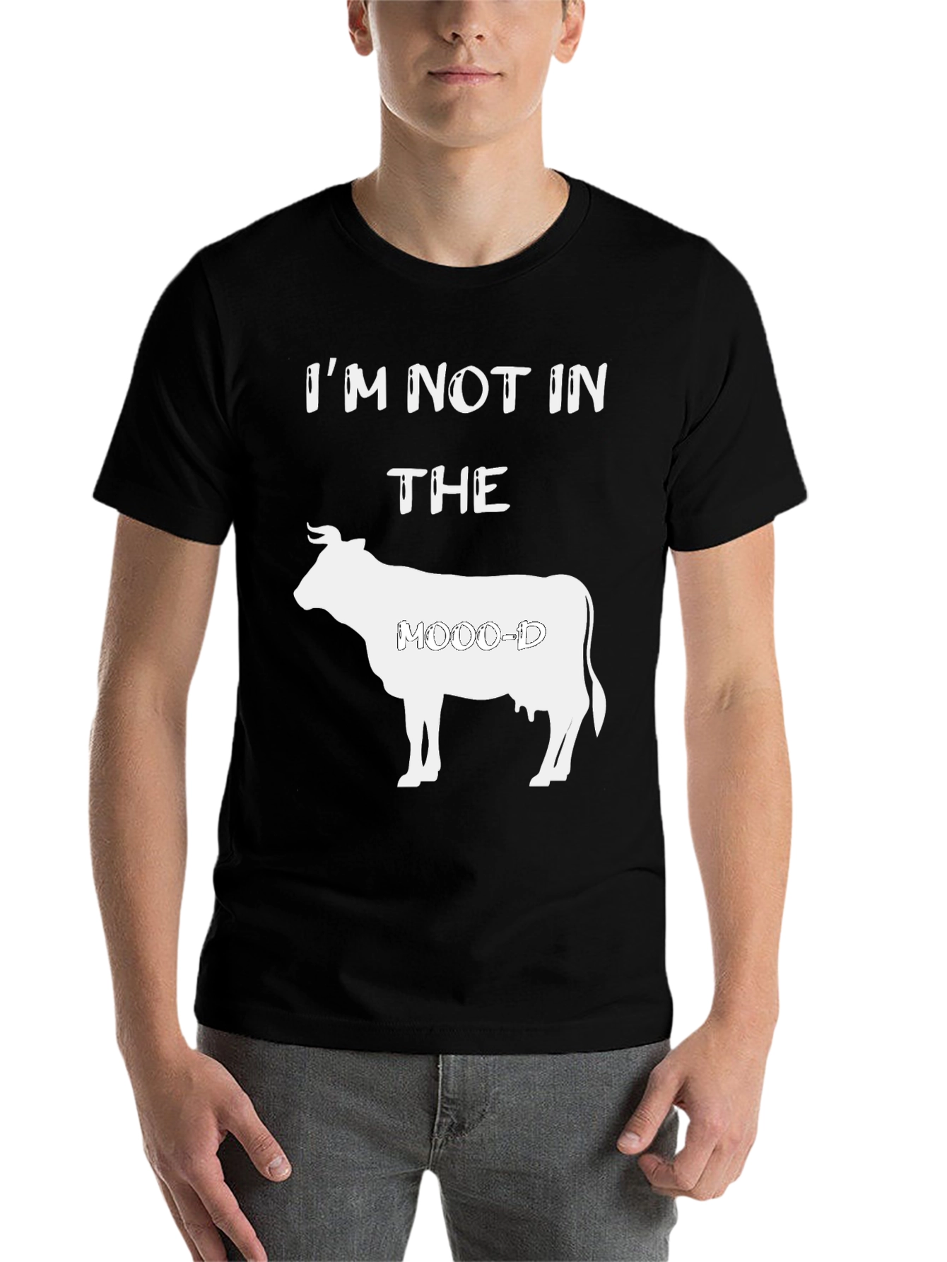 Black I'm Not In The Moo-d Graphic T-Shirt view 7