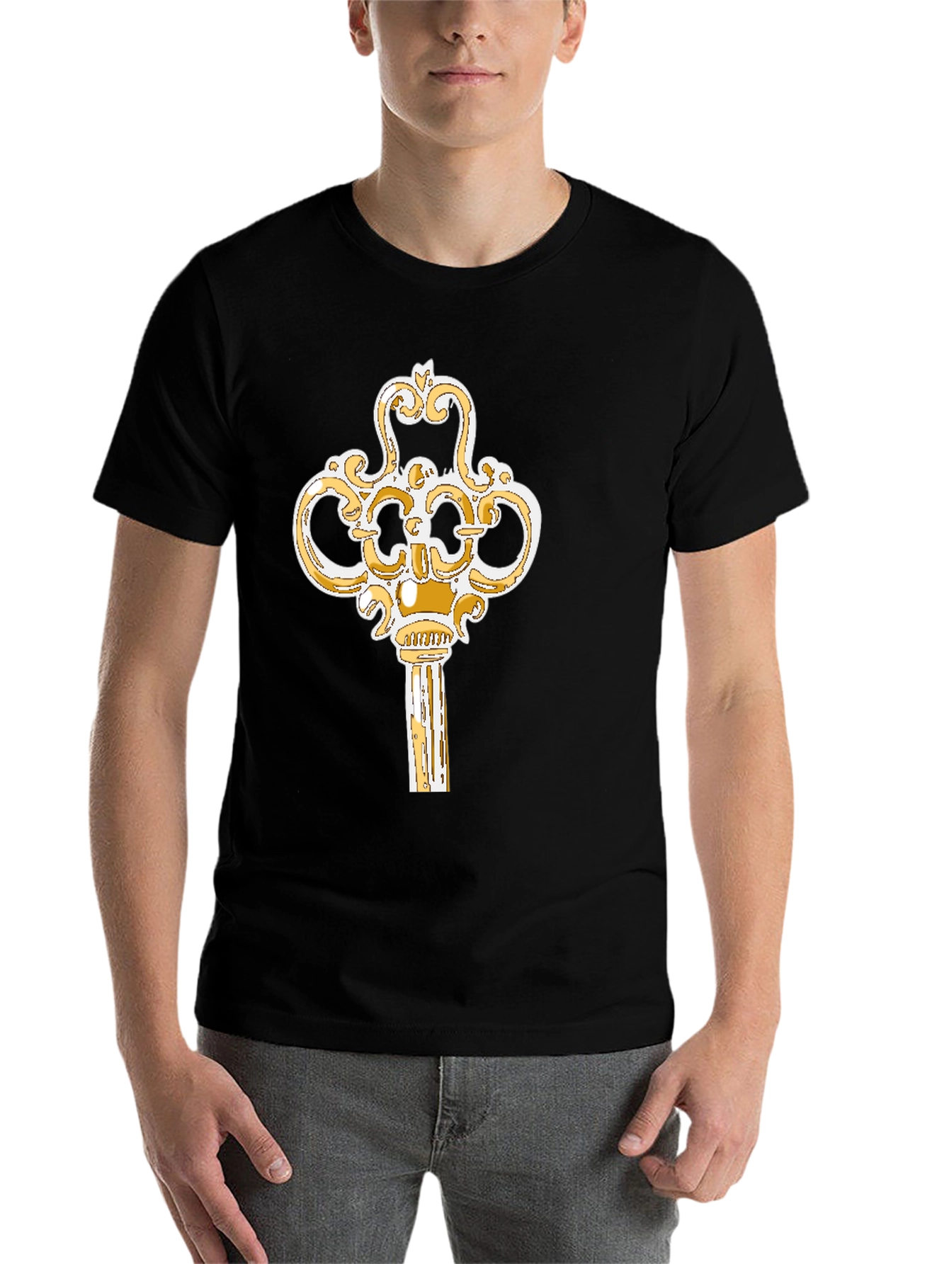 Black Vintage Key Graphic T-Shirt view 7