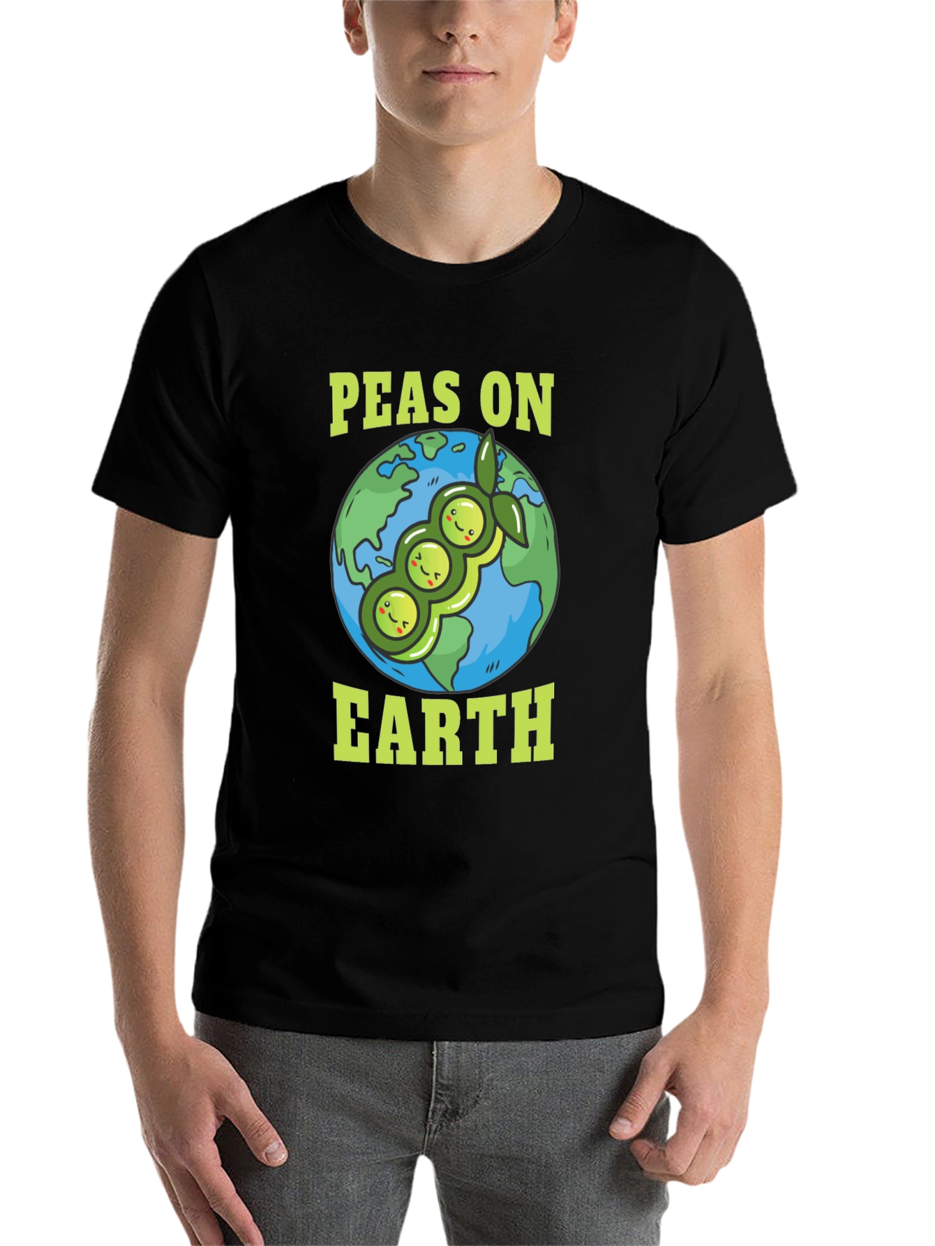 Black Peas on Earth T-Shirt - Vegan Planet Tee view 7