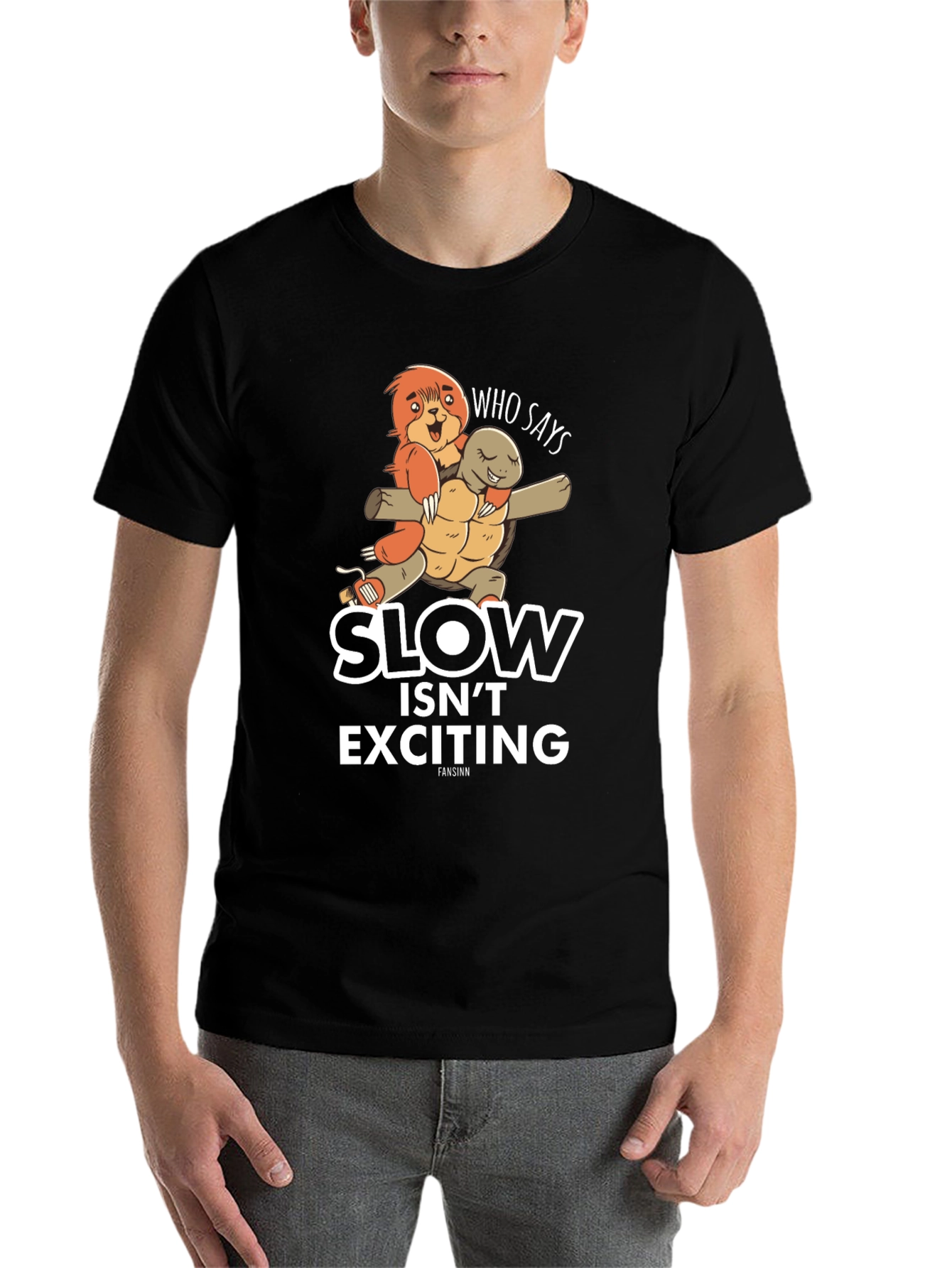 Black Slow Isn't Exciting T-Shirt view 7