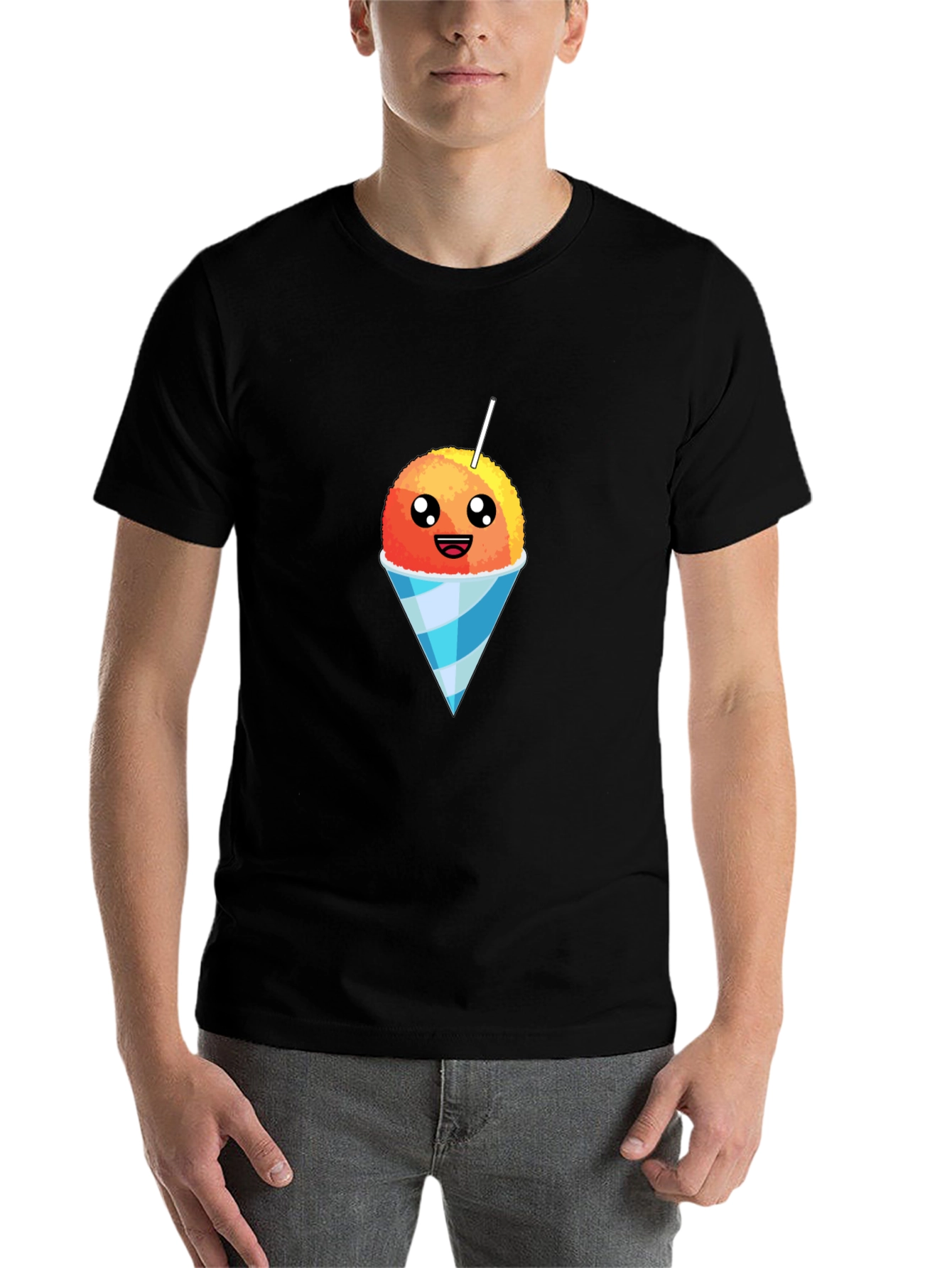 Black Snow Cone Graphic Tee - Sweet Treat Design view 7