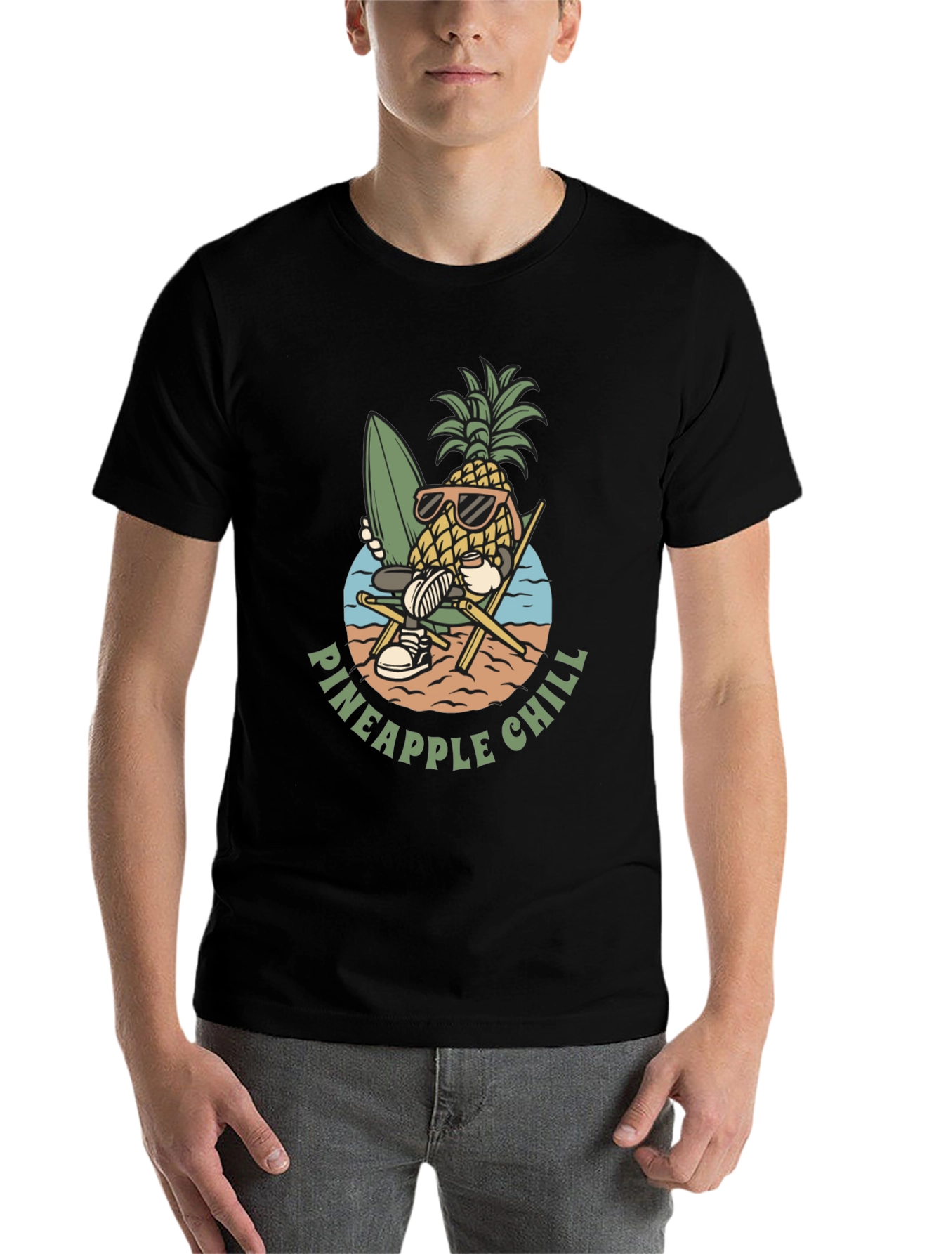 Black Pineapple Chill T-Shirt view 7