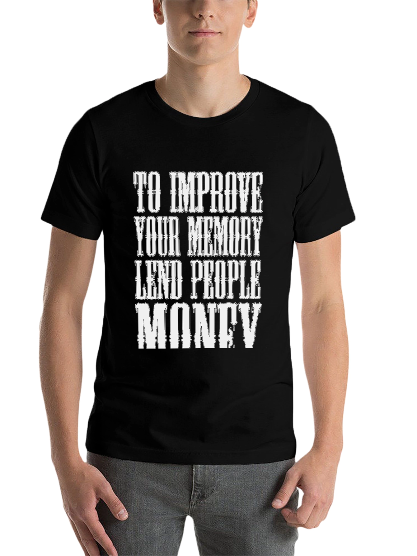 Black Memory Improvement Money T-Shirt view 7