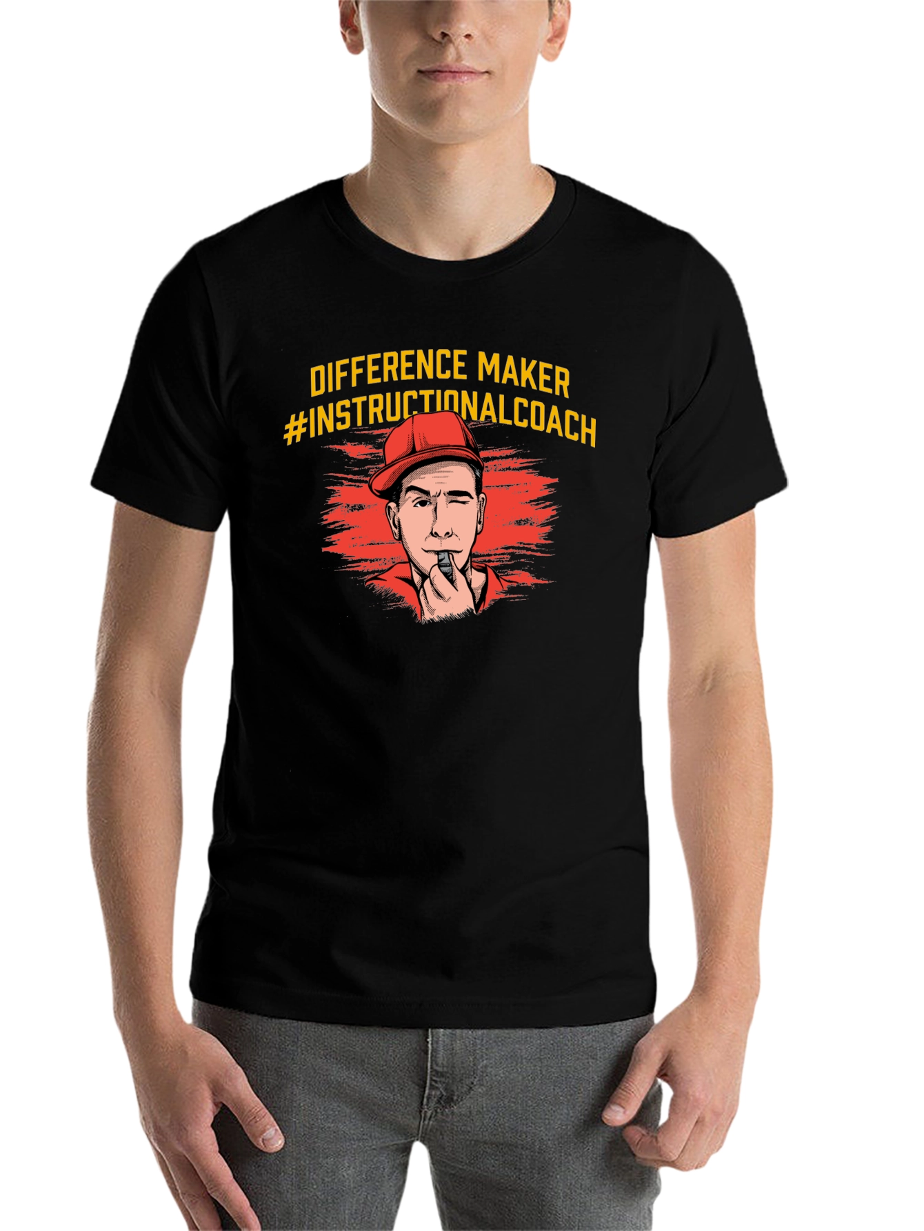 Black Difference Maker Instructional Coach T-Shirt view 7