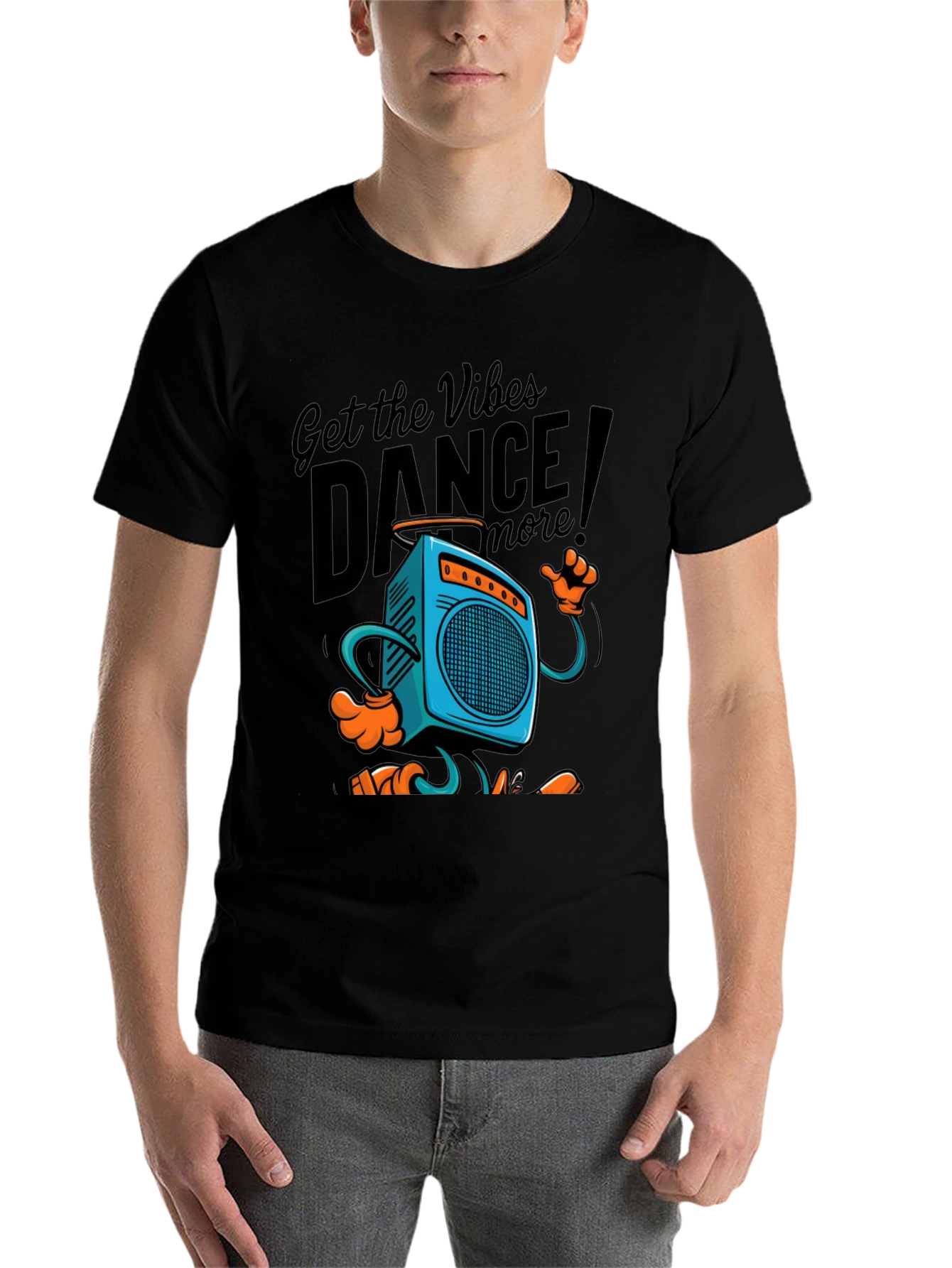Black Retro Boombox Dance T-Shirt - Get the Vibes! view 7