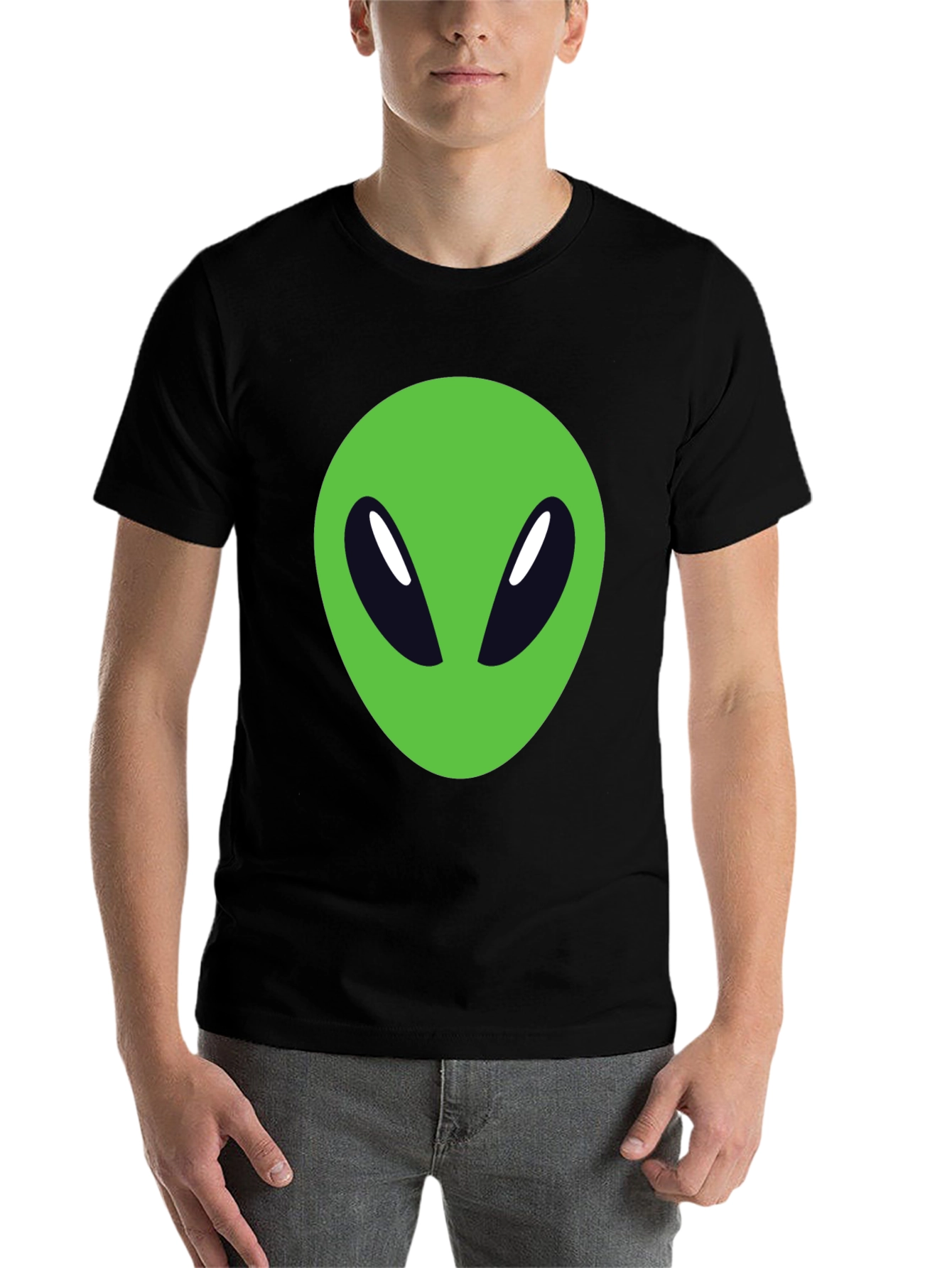 Black Alien Graphic Tee - Black Cotton Blend view 7