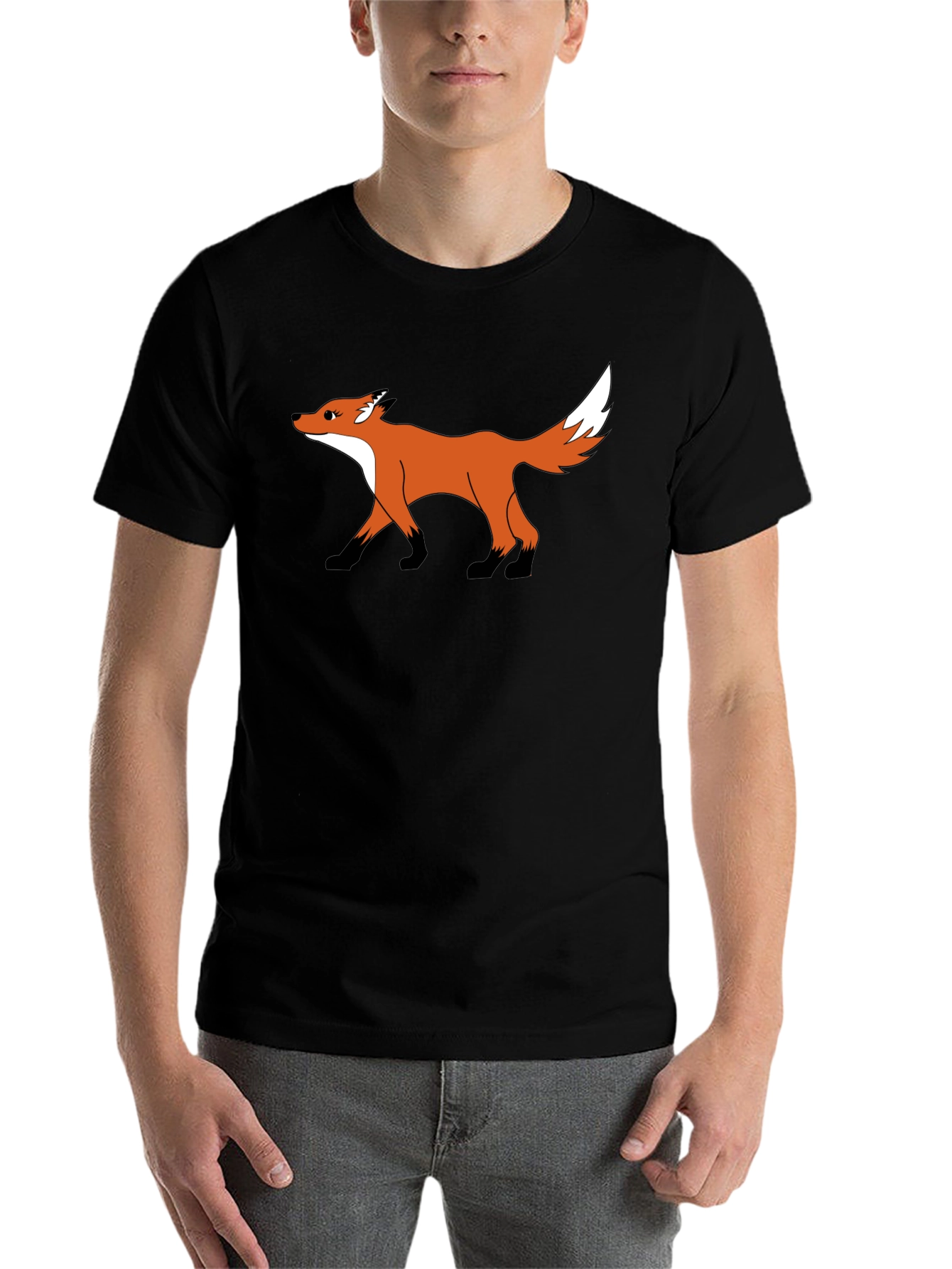 Black Fox Graphic T-Shirt - Casual Wear view 7