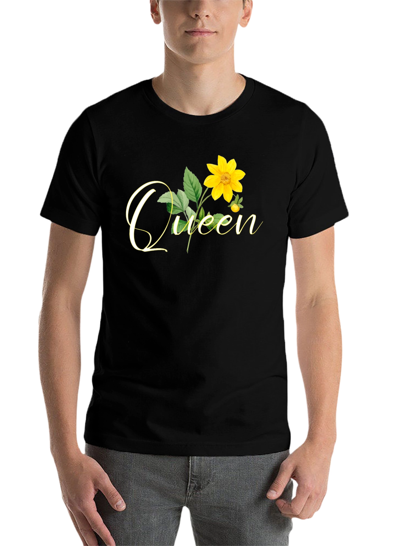 Black Queen Sunflower Graphic Tee - Black view 7
