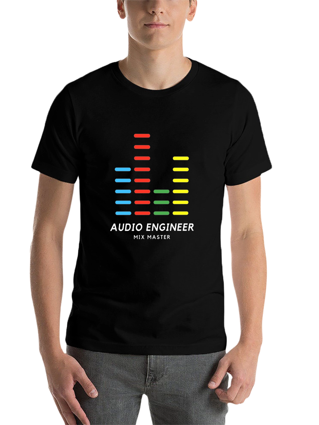Black Audio Engineer Mix Master Graphic Tee view 7