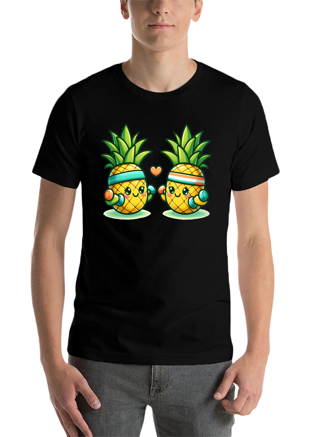 Black Workout Pineapple Graphic Tee view 7