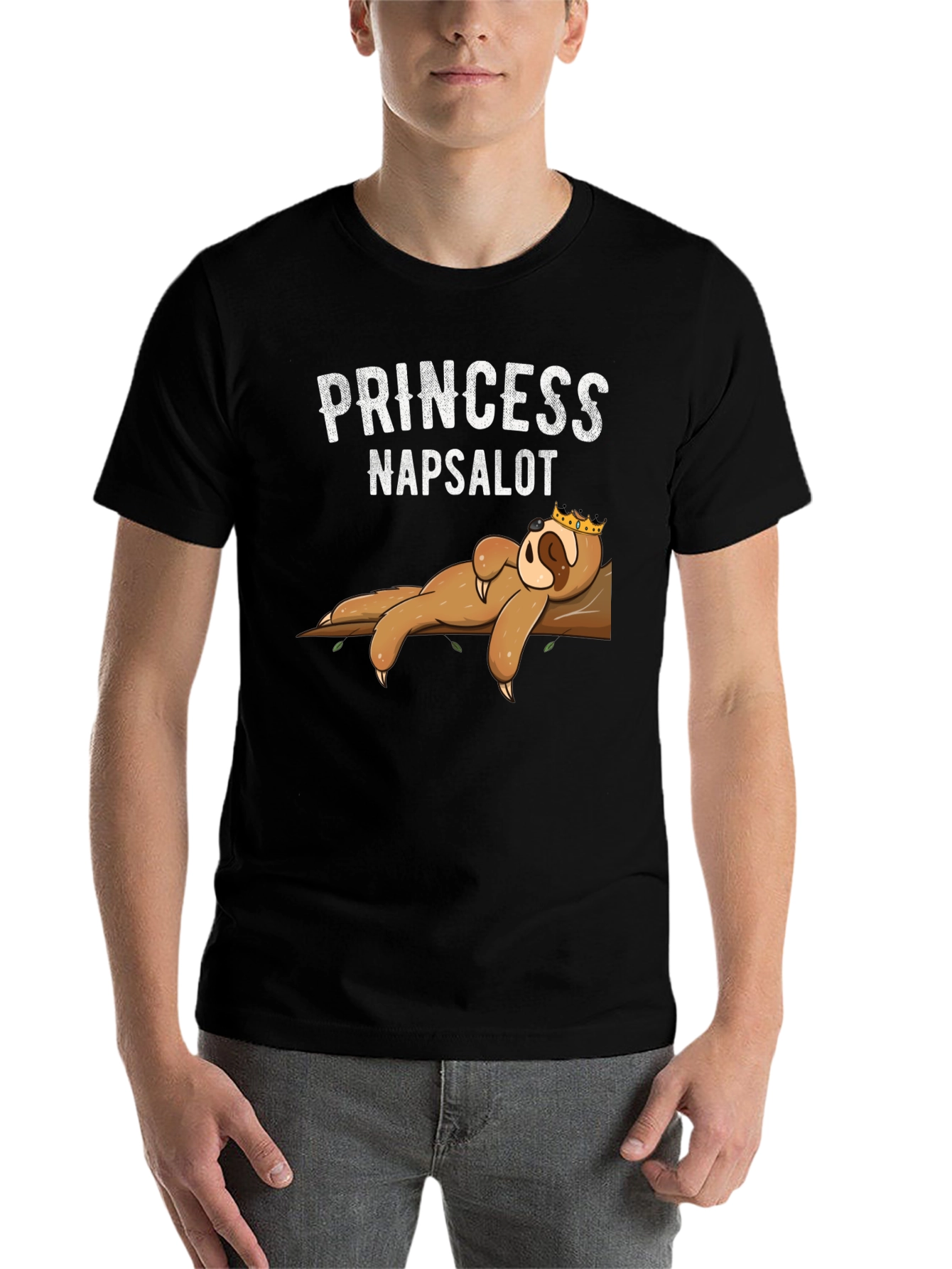 Black Princess Napsalot Sloth Graphic T-Shirt view 7