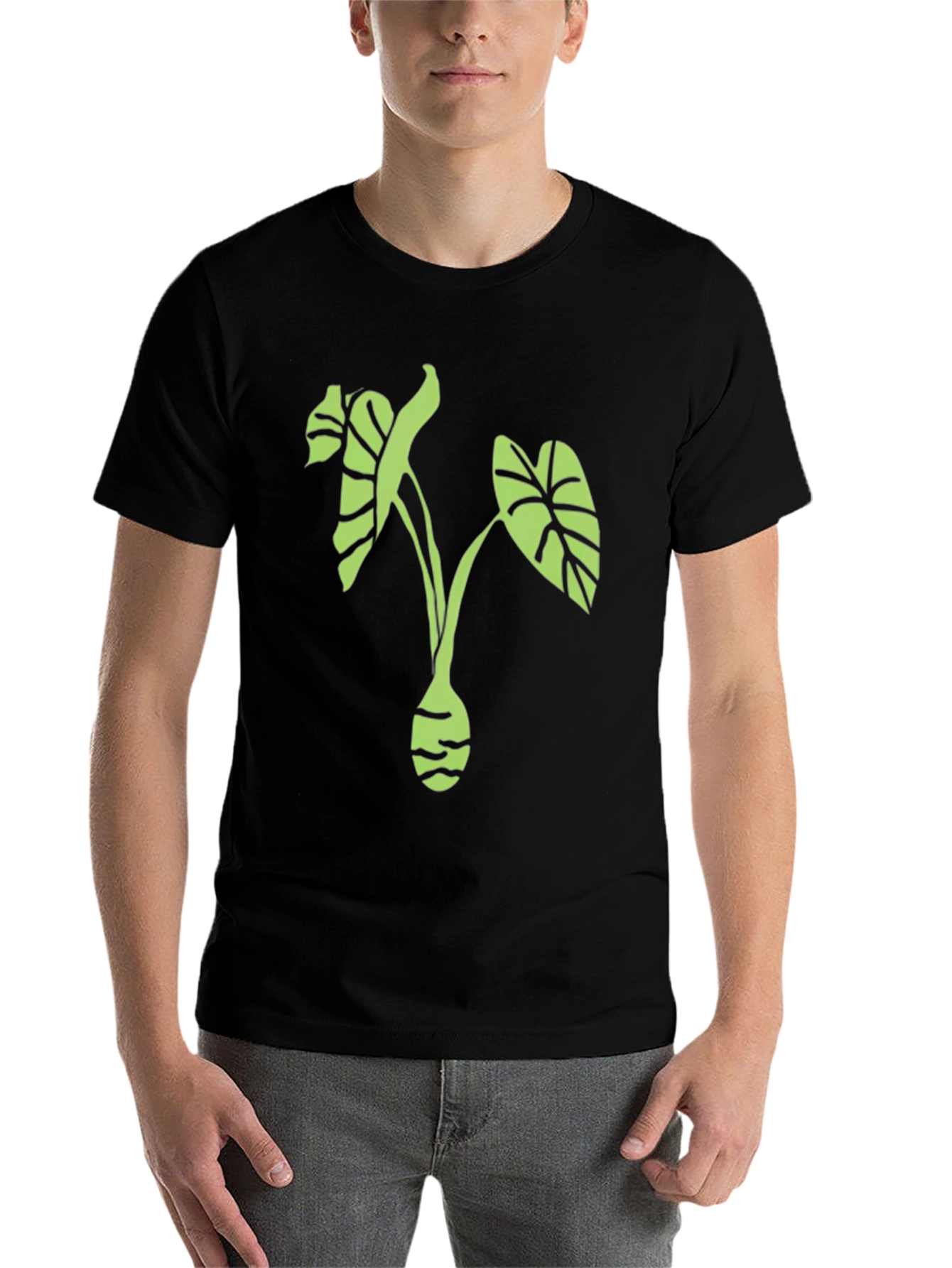 Black Botanical Graphic T-Shirt - Black Cotton Tee view 7