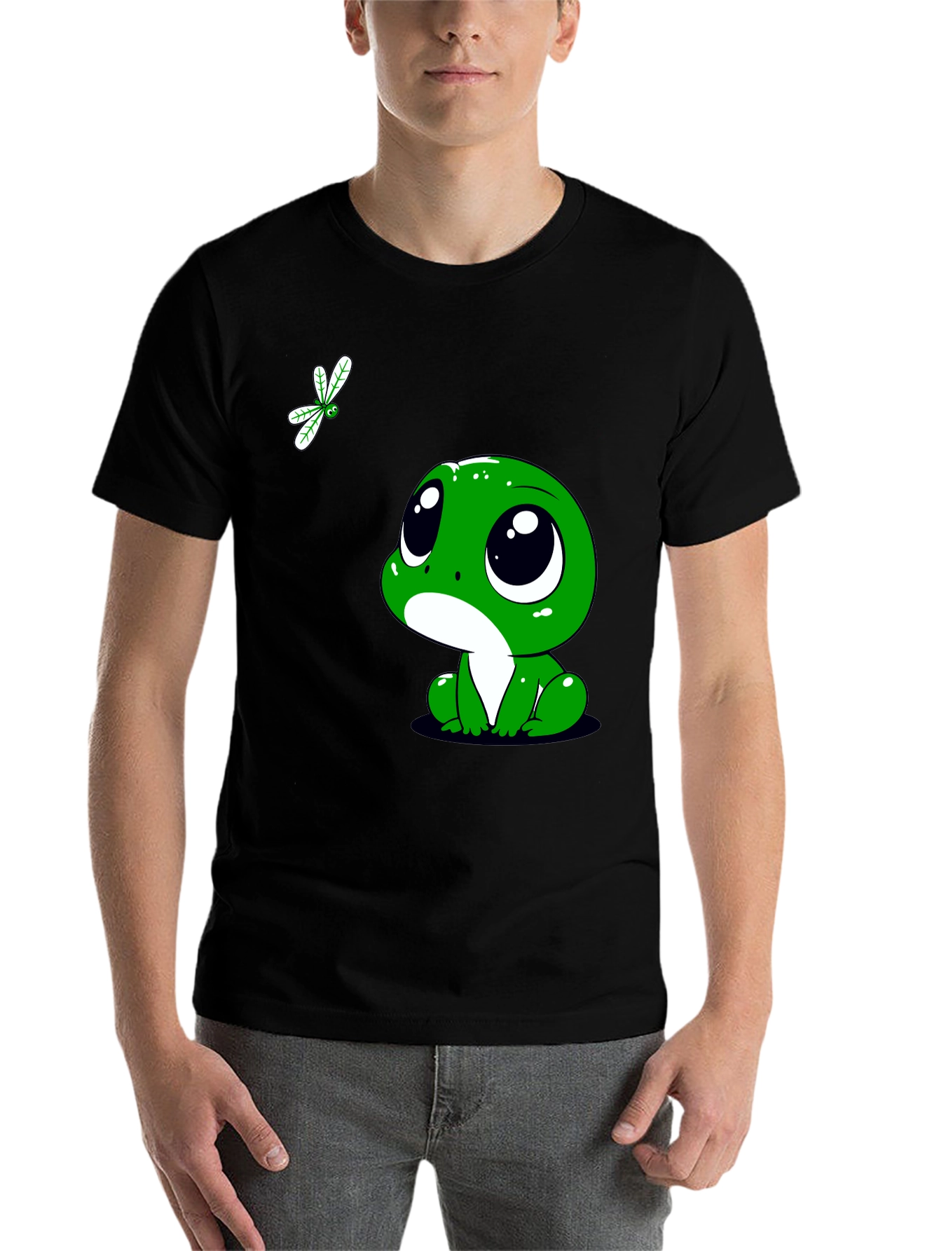 Black Cute Frog Graphic Tee - Whimsical Style view 7