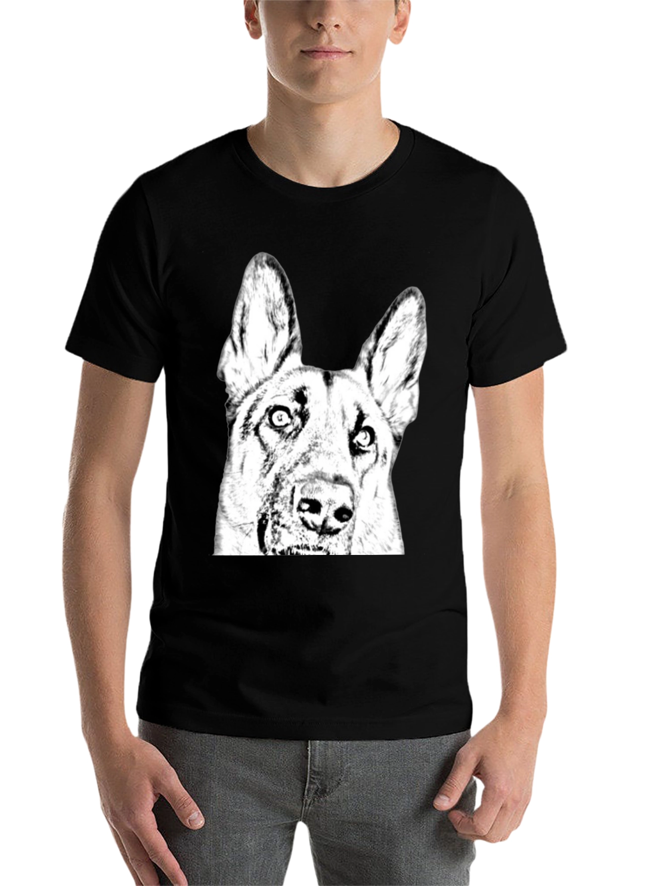 Black Dog Graphic Tee - Black Cotton Blend Comfort view 7