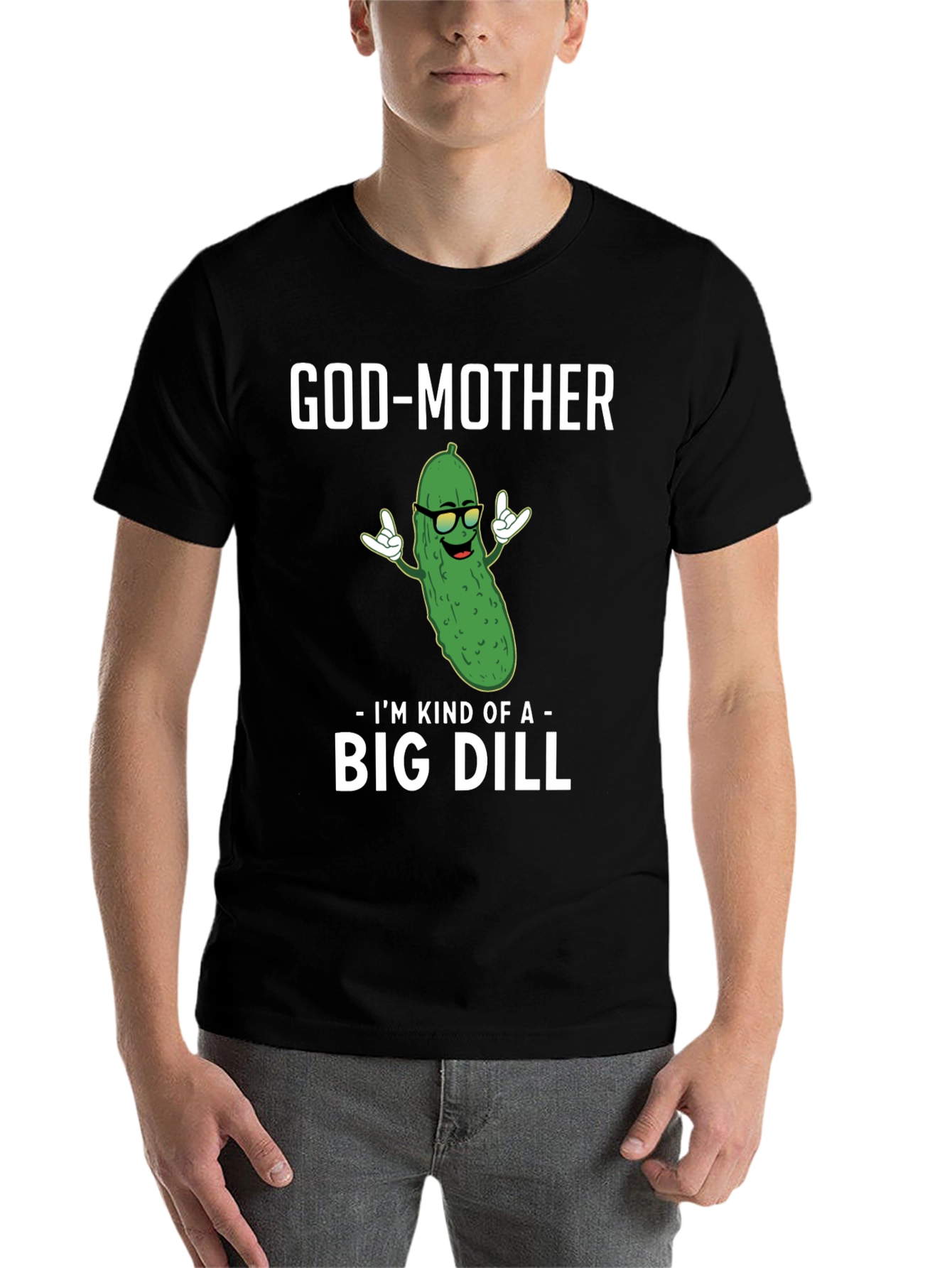 Black God-Mother Big Dill Graphic T-Shirt view 7