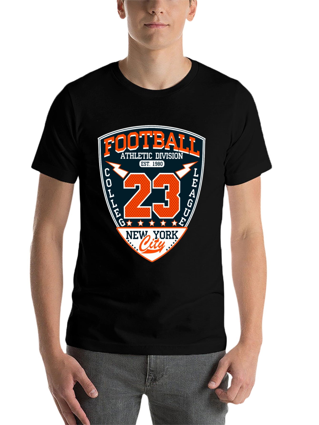 Black College Football Graphic T-Shirt - Athletic Division 23 view 7