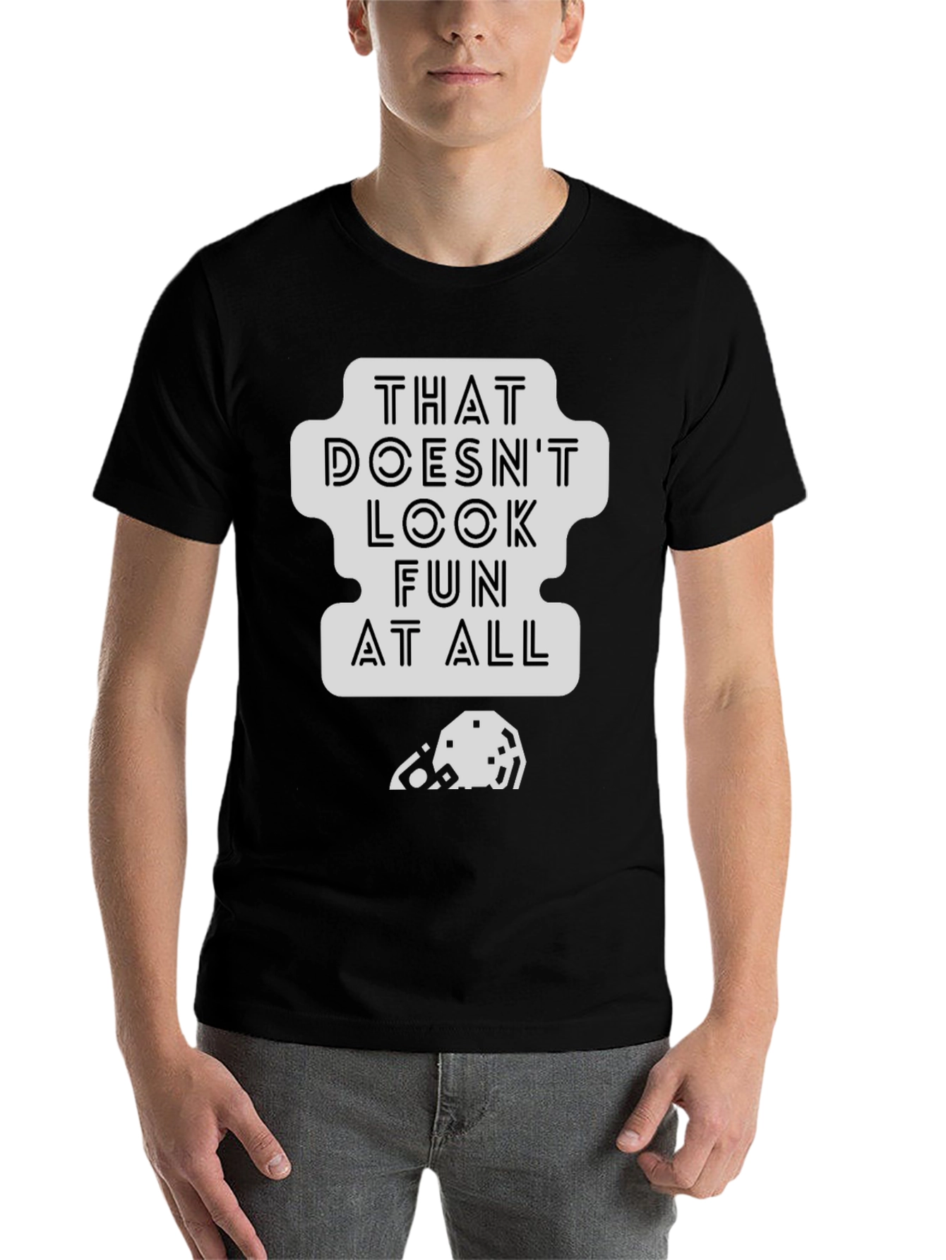 Black That Doesn't Look Fun T-Shirt - Black Cotton Tee view 7