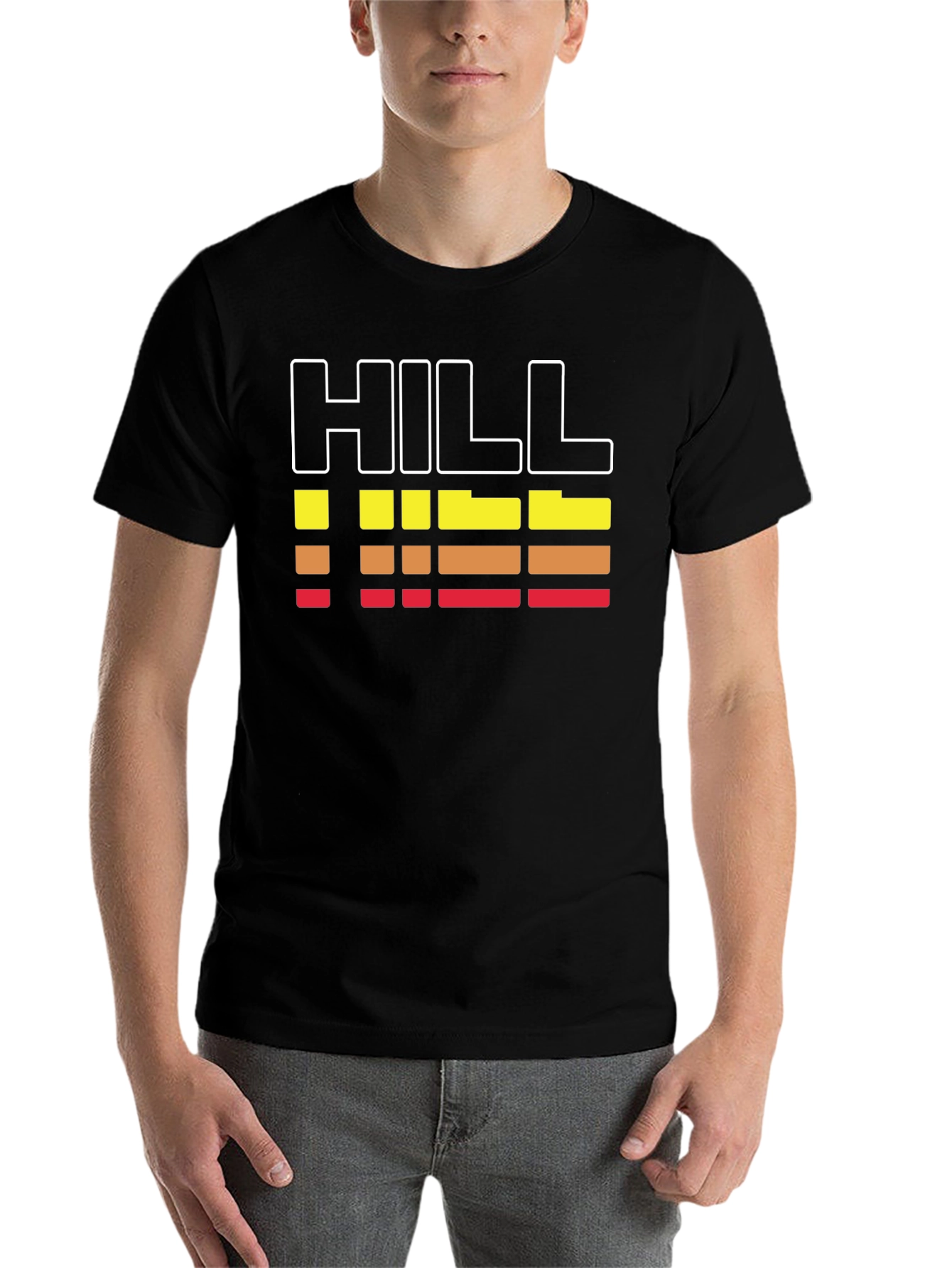 Black Retro HILL Graphic Tee - Cool Stripes view 7