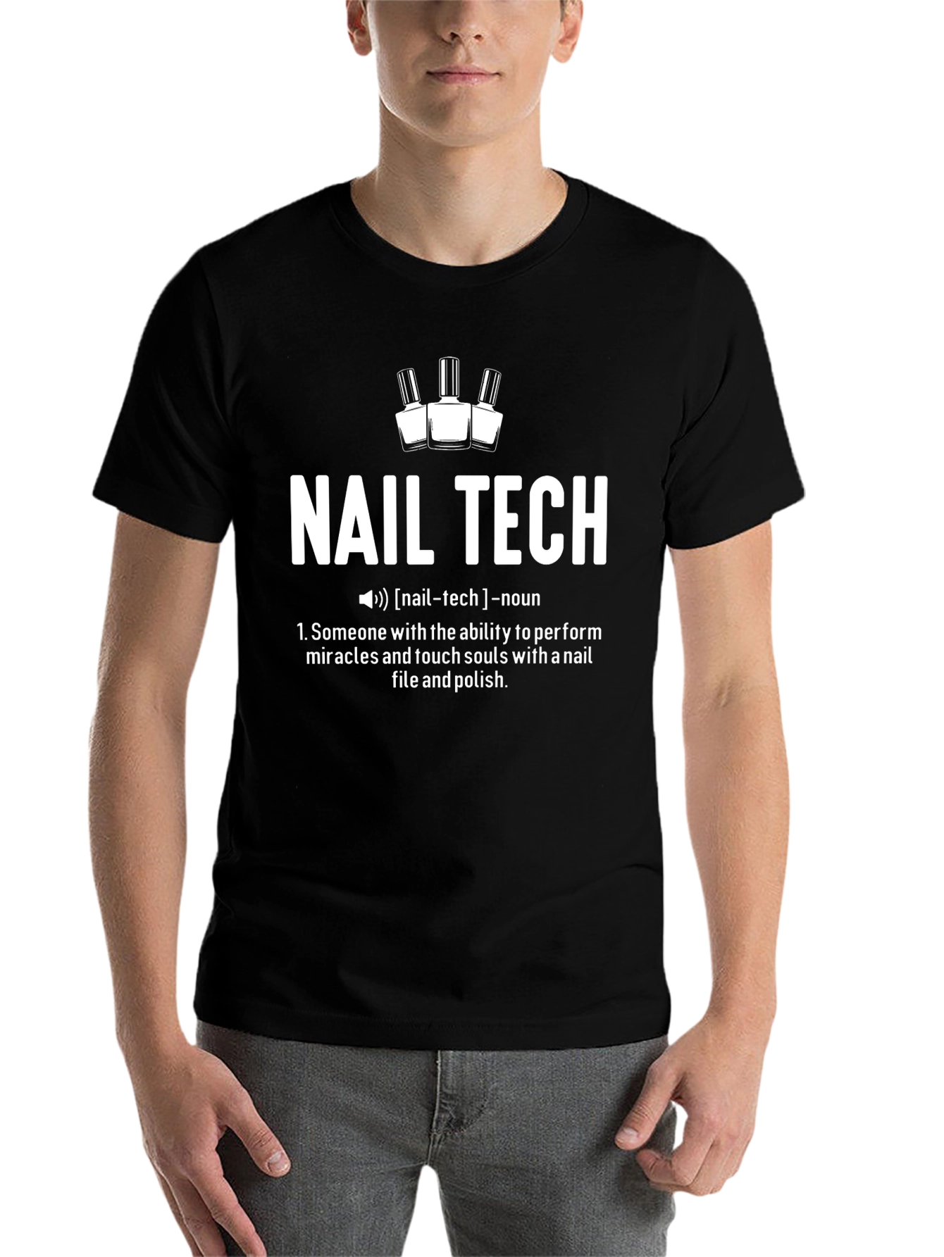Black Nail Tech Definition Graphic Tee view 7