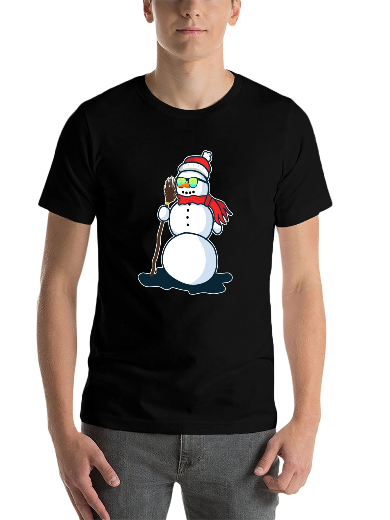 Black Cool Snowman T-Shirt view 7