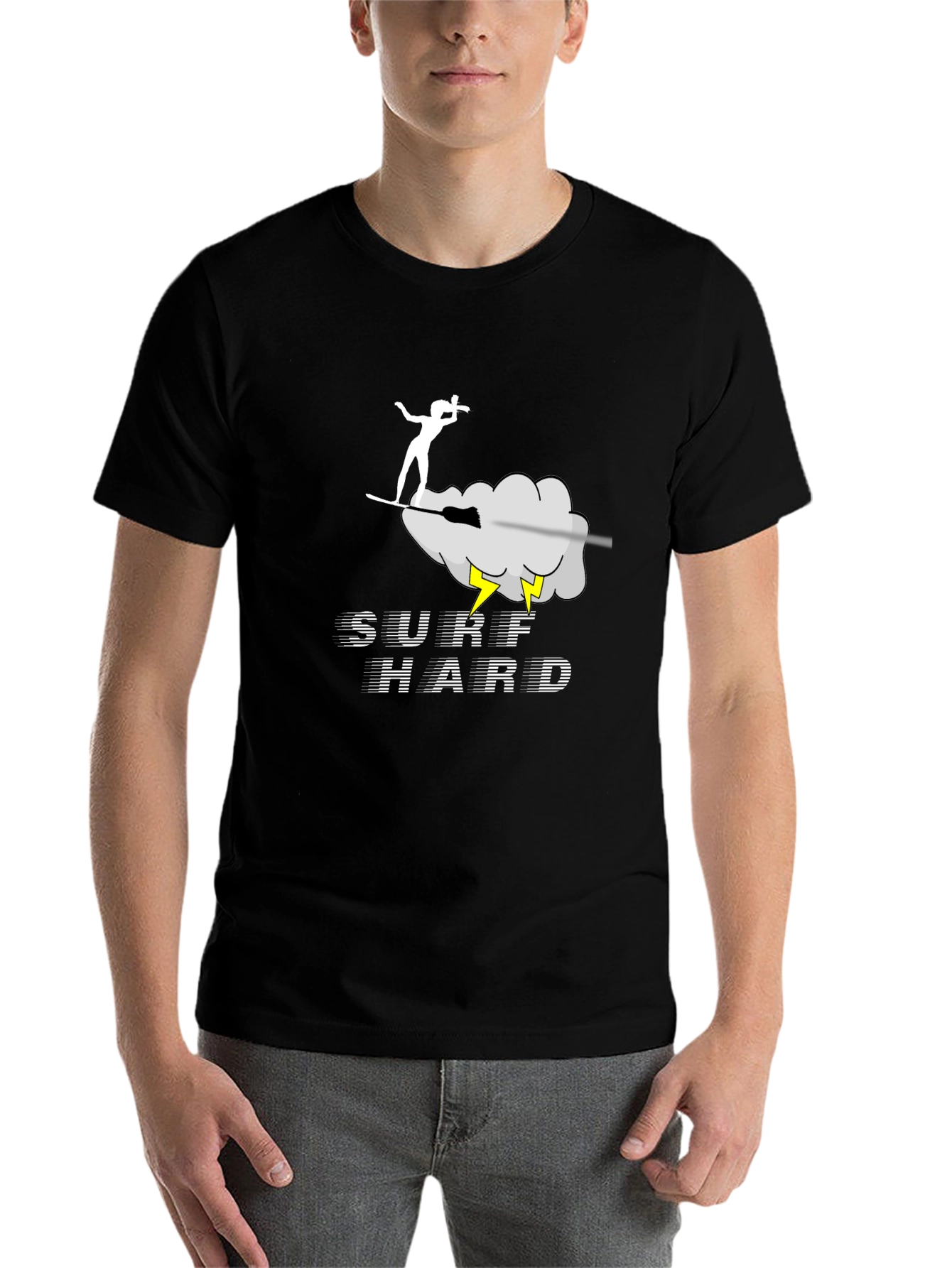 Black Surf Hard Graphic Tee - Black view 7
