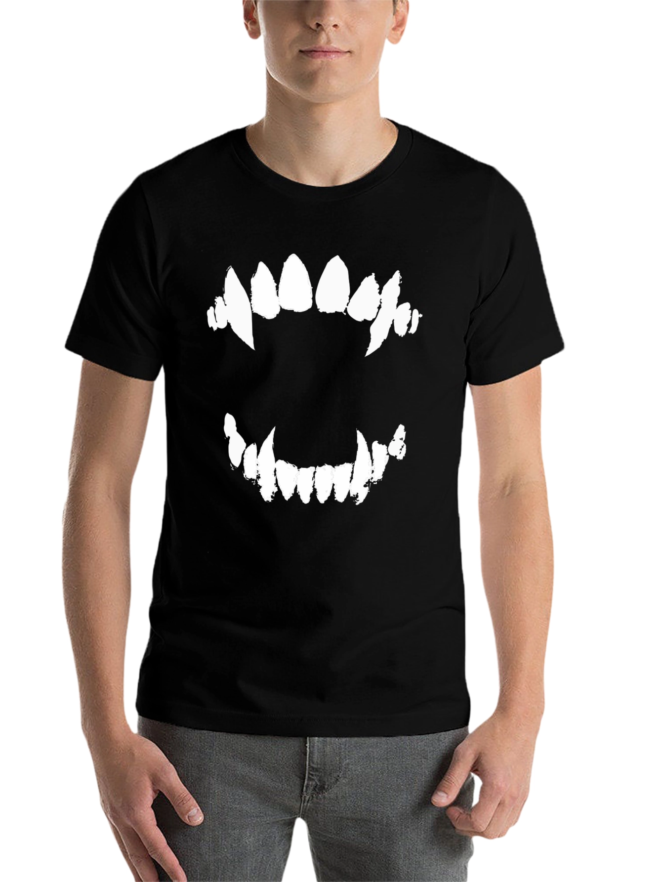 Black Men's Black Fang Graphic Tee view 7