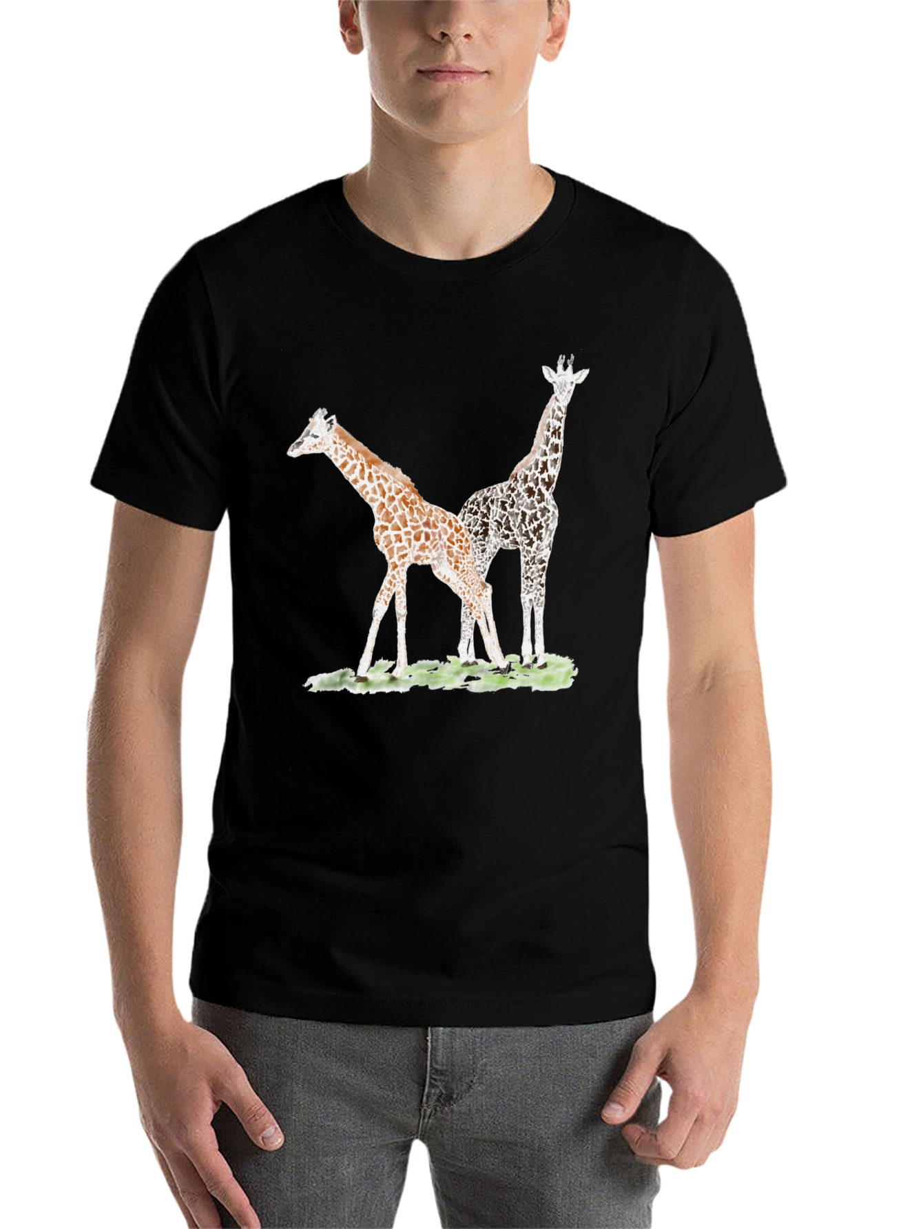 Black Giraffe Graphic Tee - Unique Animal Print T-Shirt view 7