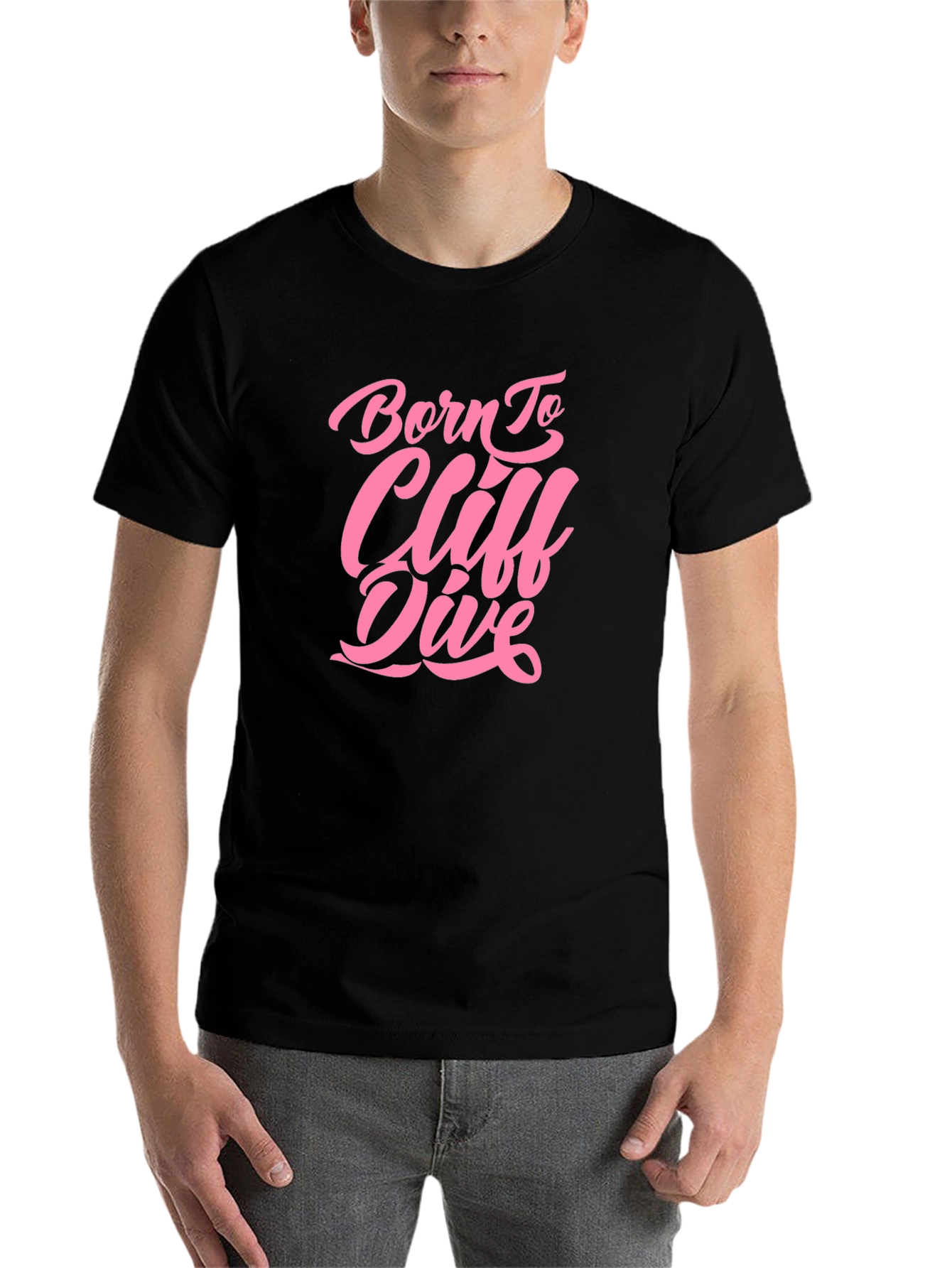 Black Born To Cliff Dive T-Shirt view 7