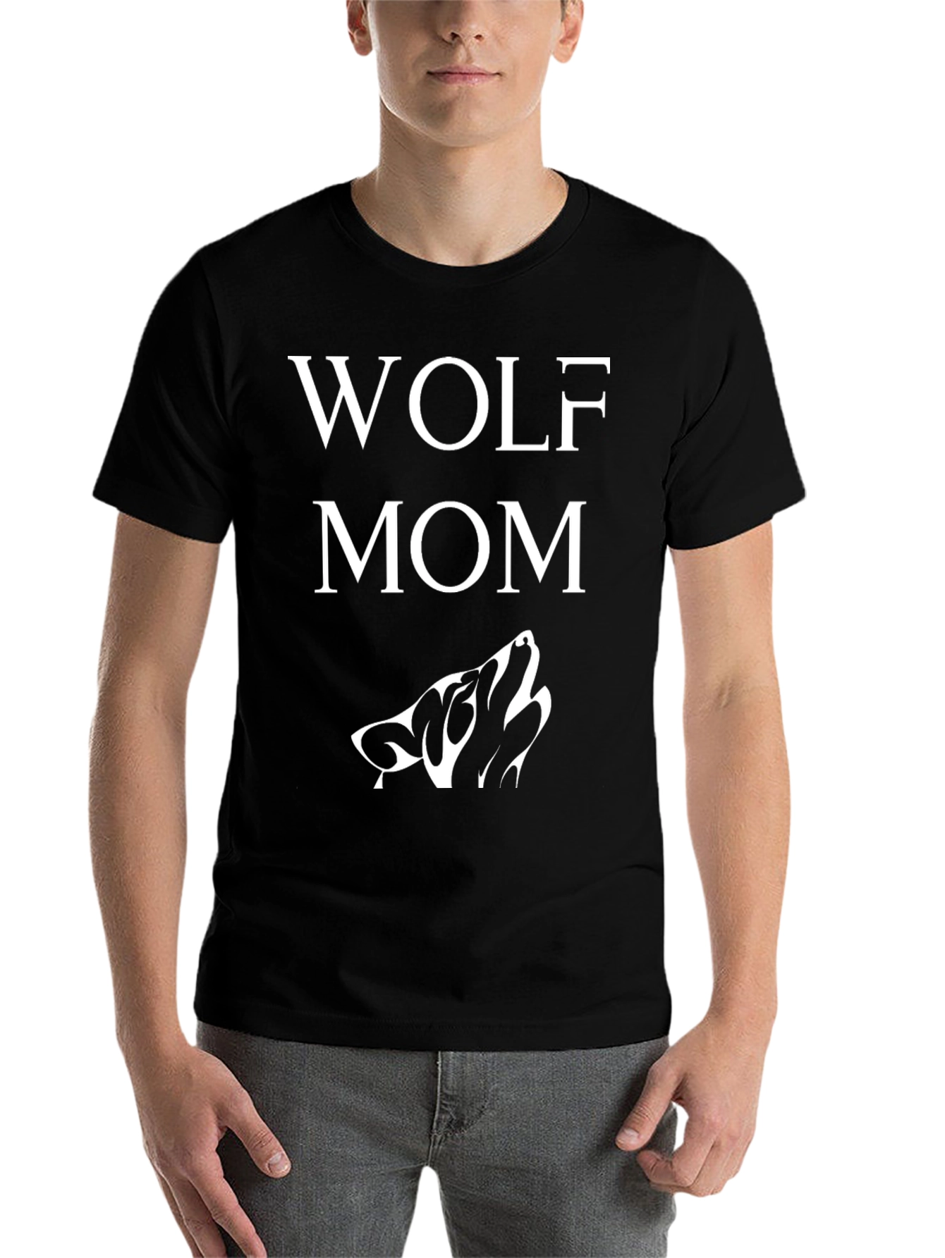 Black Wolf Mom Graphic T-Shirt view 7