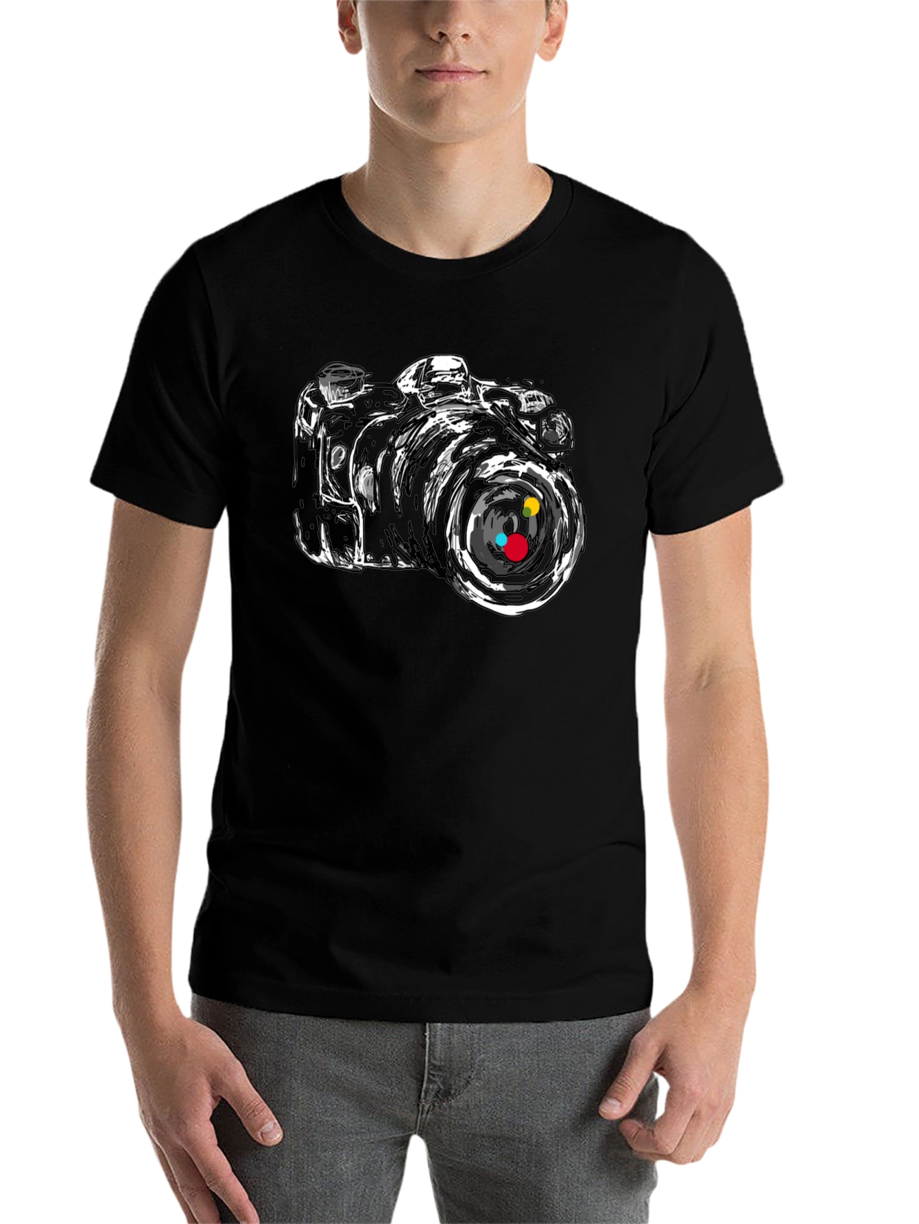 Black Camera Graphic Tee - Stylish Black T-Shirt view 7