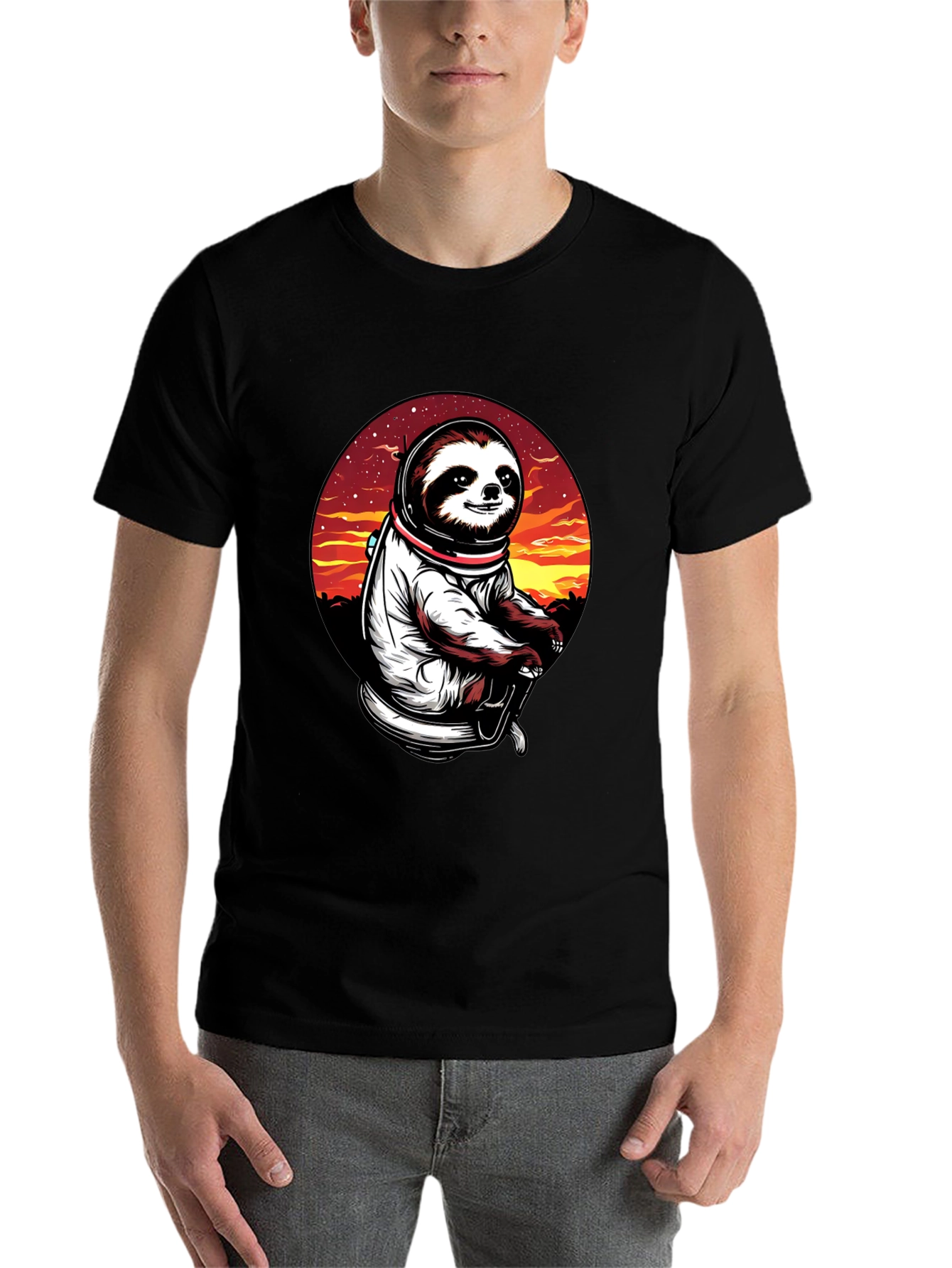 Black Sloth Astronaut T-Shirt - Space Explorer Tee view 7