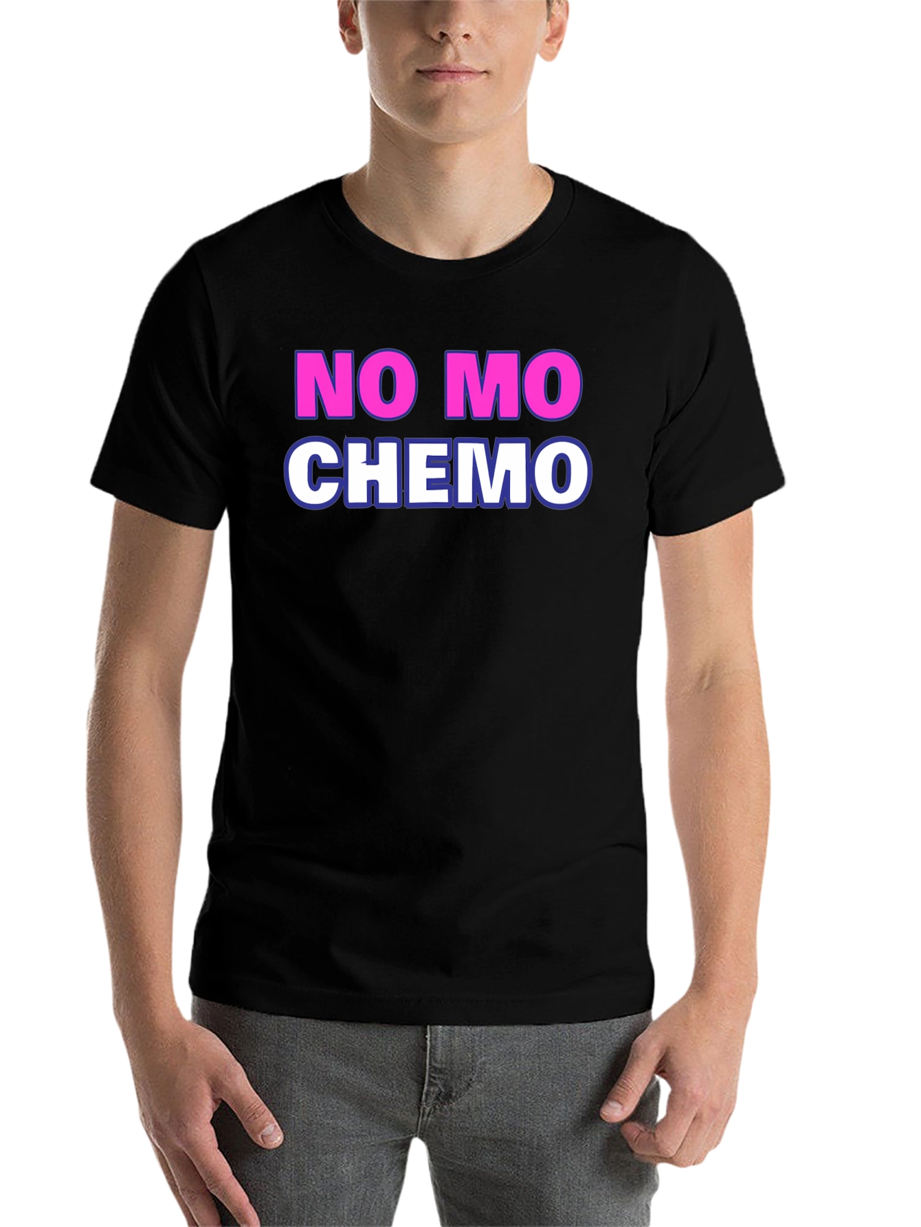 Black No Mo Chemo T-Shirt - Cancer Survivor Tee view 7