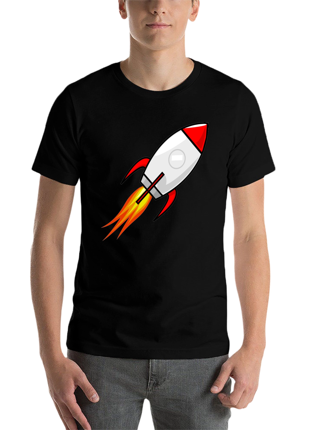 Black Rocket Launch T-Shirt - Blast Off in Style! view 7