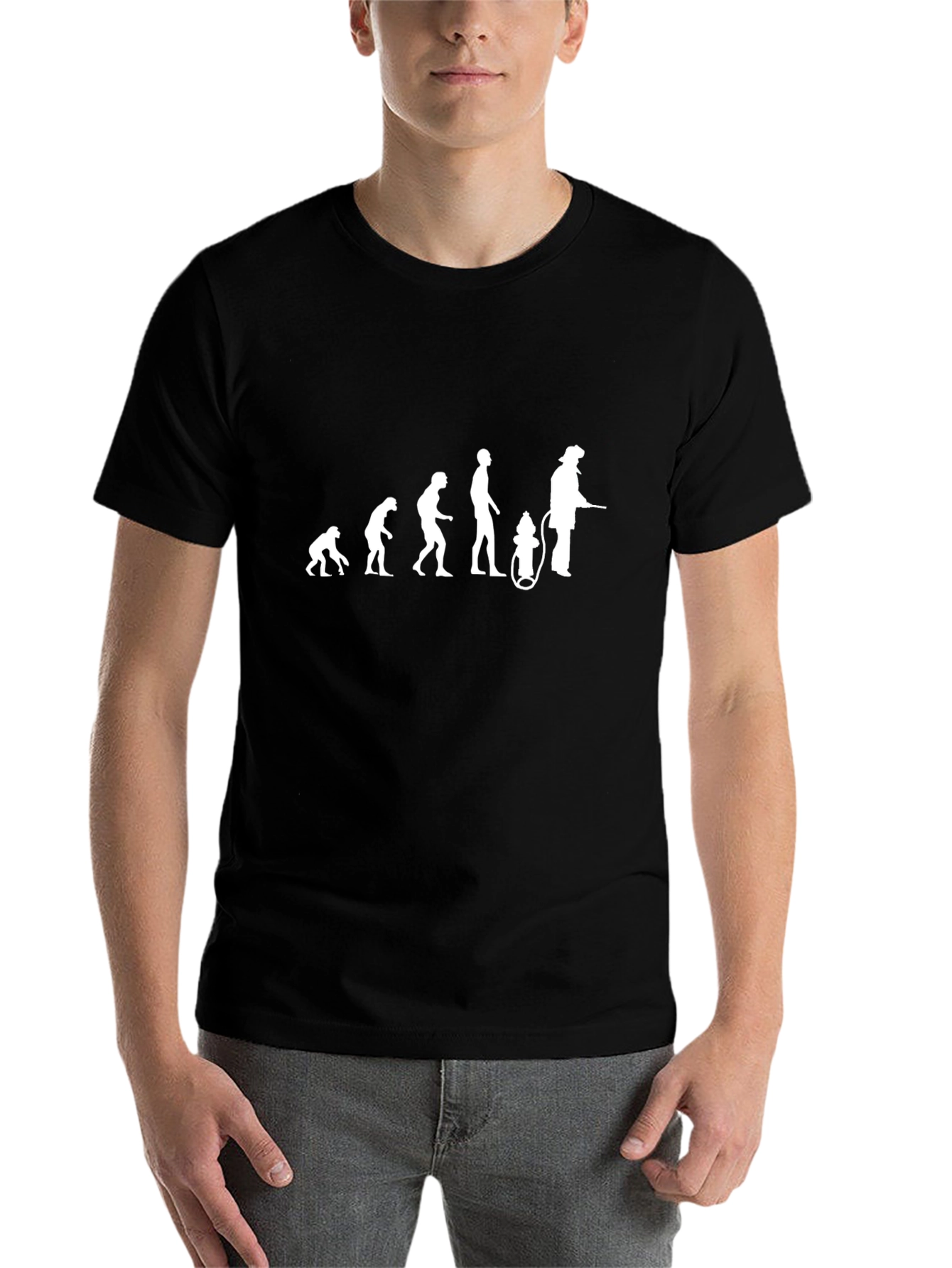 Black Firefighter Evolution Graphic T-Shirt - Black view 7