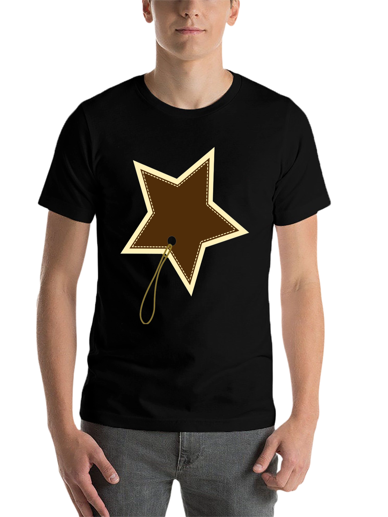 Black Star Tag Graphic Tee - Casual Style view 7