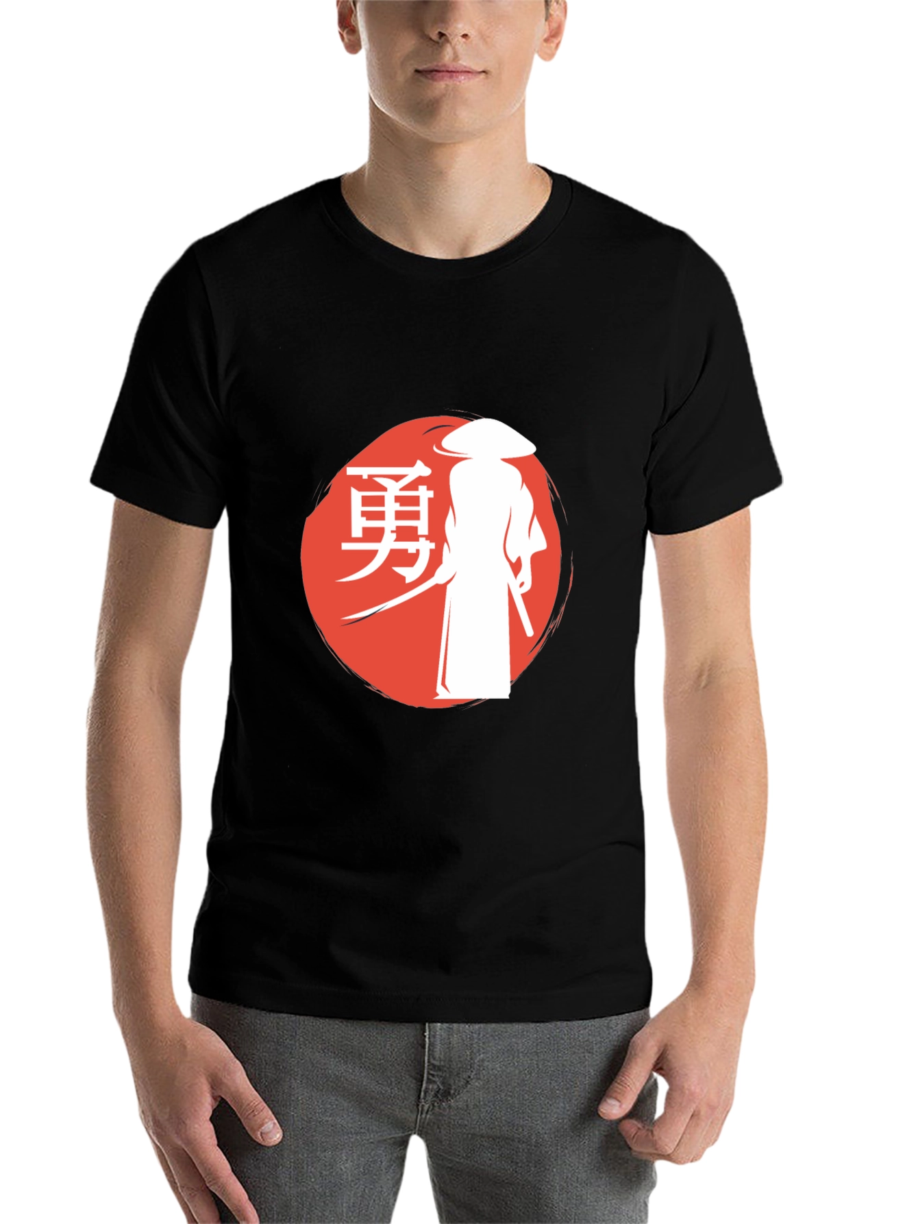 Black Samurai Graphic T-Shirt - Warrior Spirit Design view 7