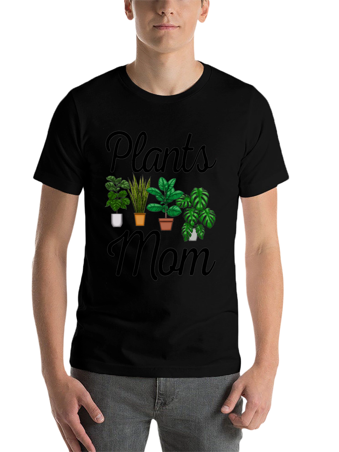 Black Plants Mom Graphic T-Shirt view 7