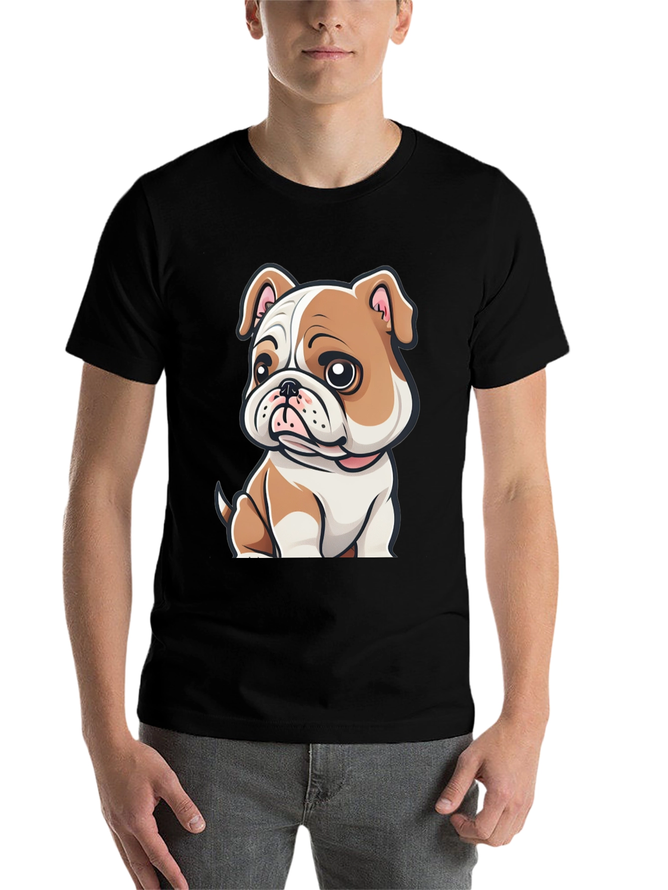 Black Bulldog Puppy Graphic Tee - Cute Dog Lover Shirt view 7