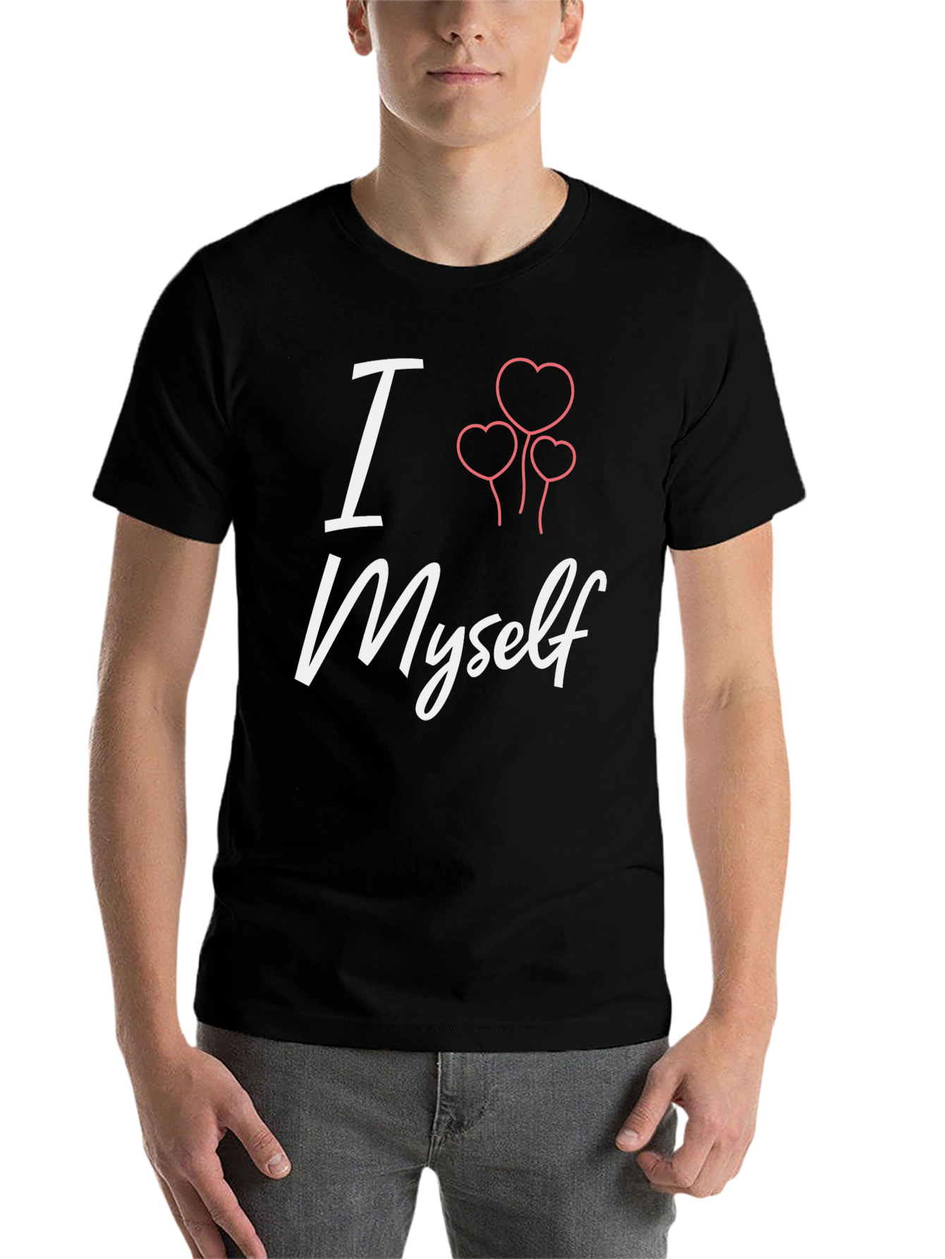 Black I Heart Myself T-Shirt - Black Tee with Cute Graphic view 7