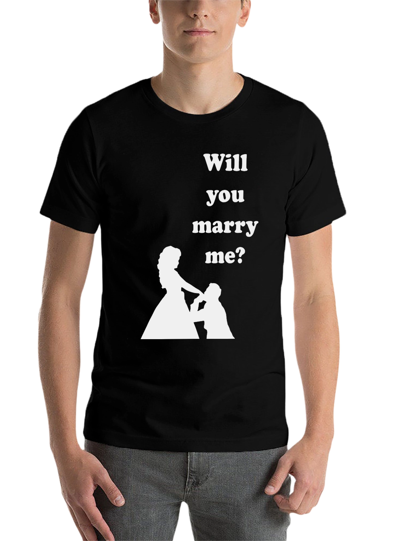 Black Marry Me Graphic Tee - Proposal T-Shirt view 7
